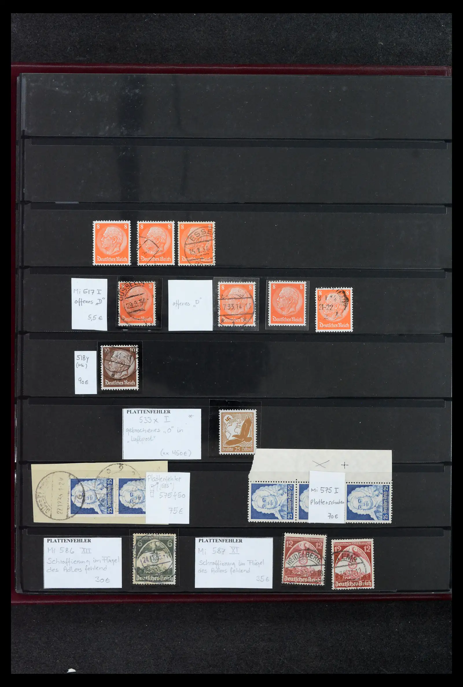 41994 0020 - Postzegelverzameling 41994 Duitse Reich plaatfouten 1872-1945.
