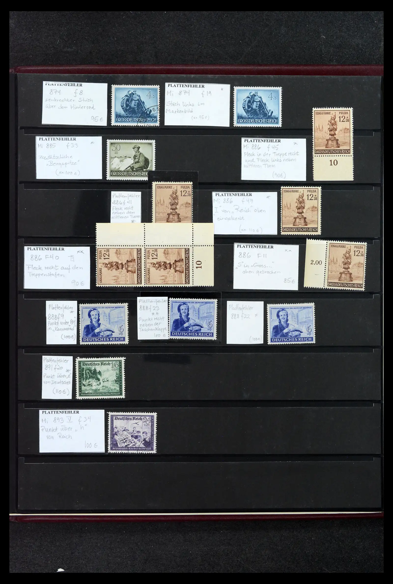 41994 0025 - Postzegelverzameling 41994 Duitse Reich plaatfouten 1872-1945.