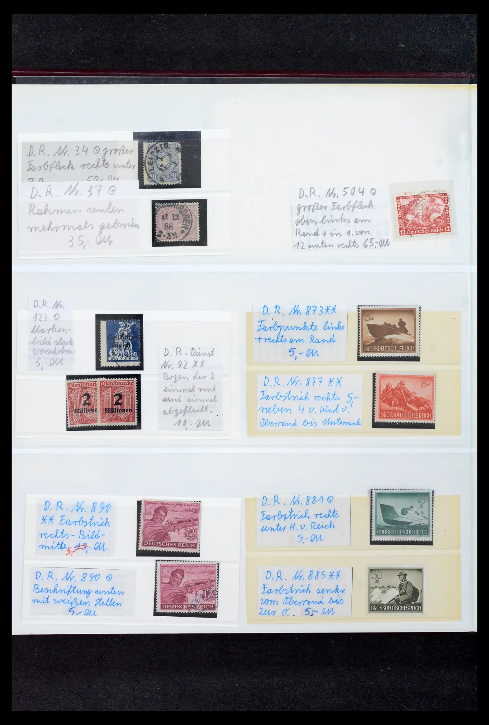41994 0034 - Postzegelverzameling 41994 Duitse Reich plaatfouten 1872-1945.