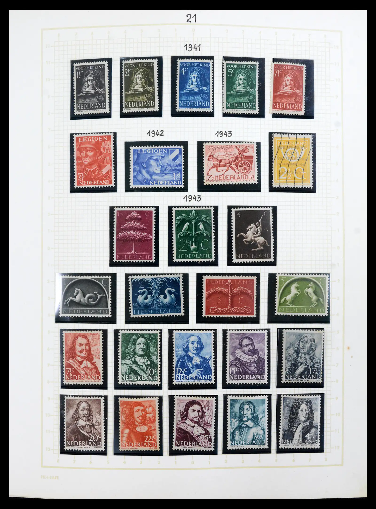 42001 0021 - Postzegelverzameling 42001 Nederland 1852-1979.