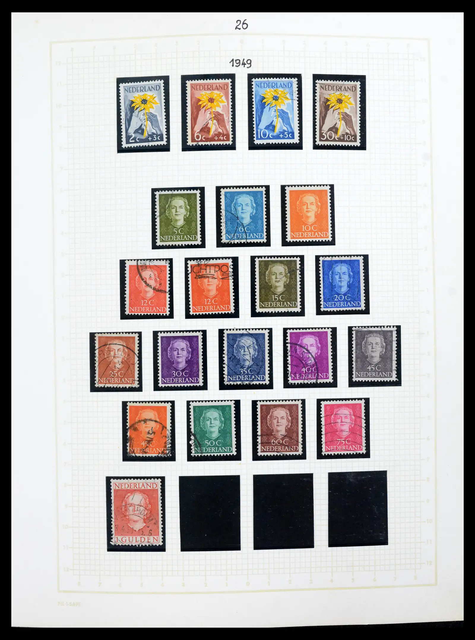 42001 0026 - Postzegelverzameling 42001 Nederland 1852-1979.