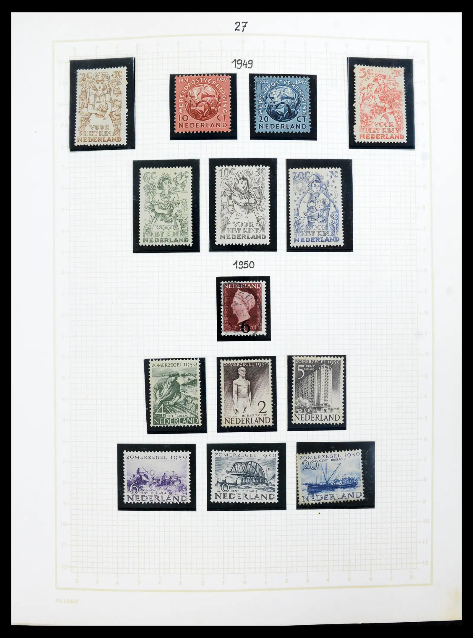42001 0027 - Postzegelverzameling 42001 Nederland 1852-1979.