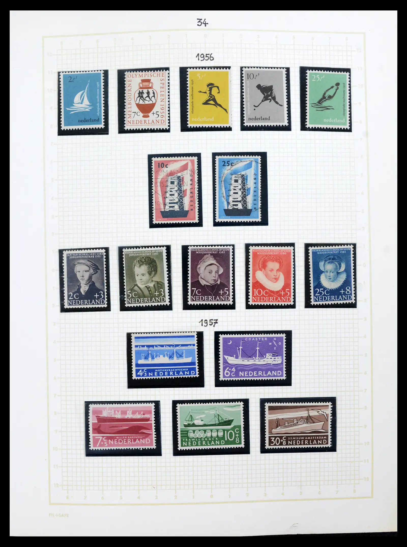 42001 0034 - Postzegelverzameling 42001 Nederland 1852-1979.