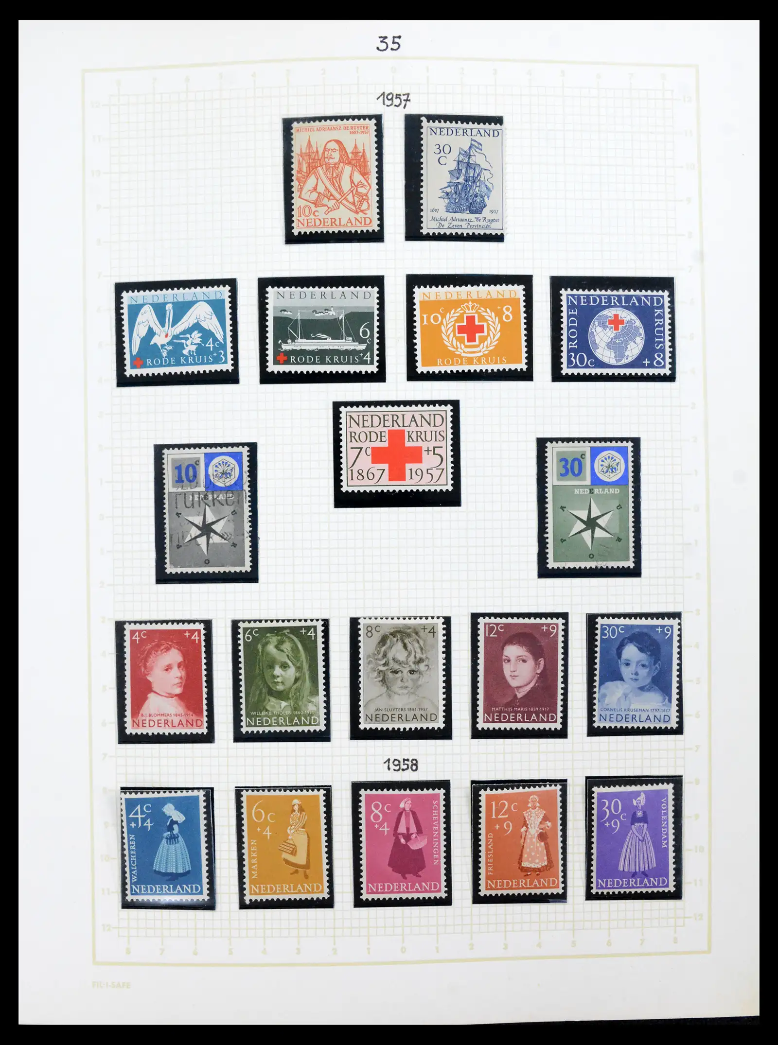 42001 0035 - Postzegelverzameling 42001 Nederland 1852-1979.