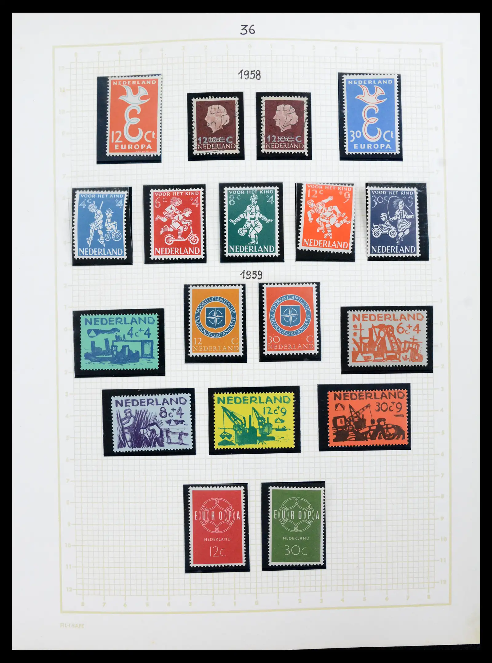 42001 0036 - Postzegelverzameling 42001 Nederland 1852-1979.