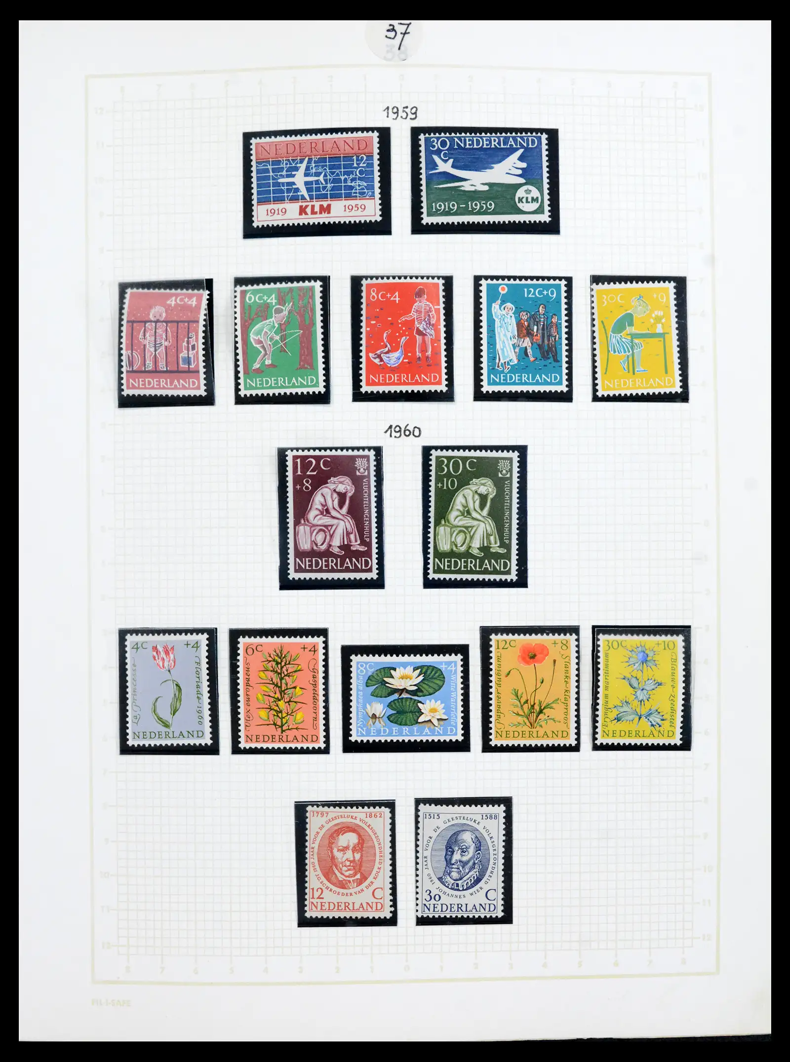 42001 0037 - Postzegelverzameling 42001 Nederland 1852-1979.