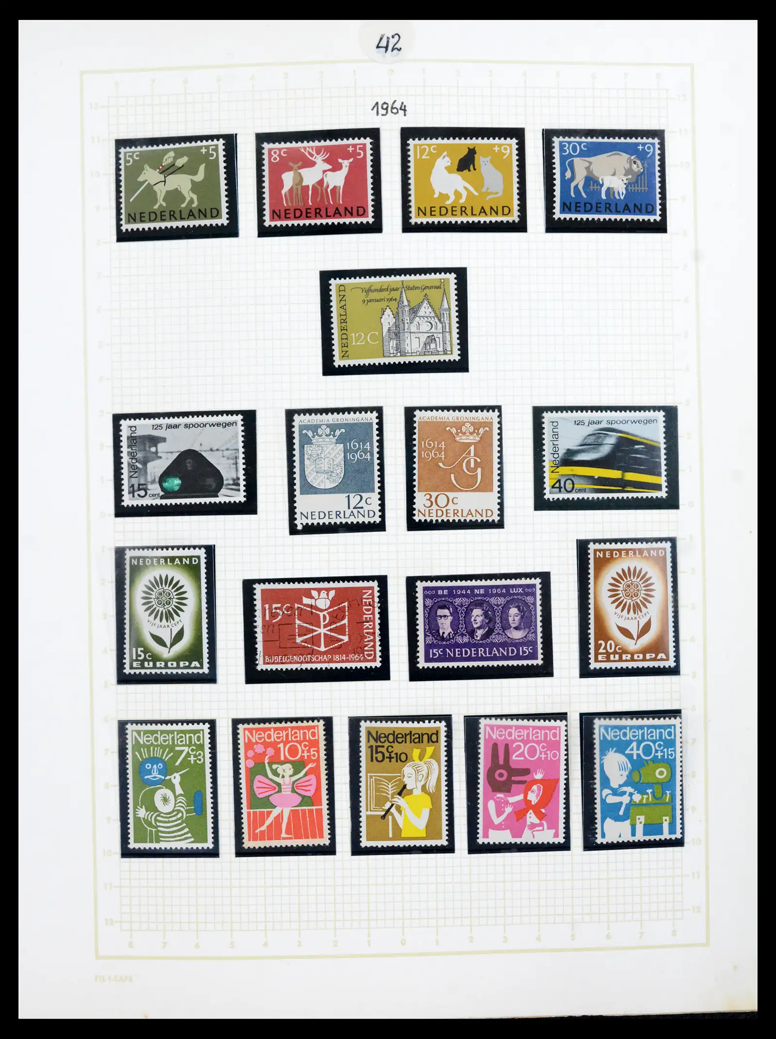 42001 0042 - Postzegelverzameling 42001 Nederland 1852-1979.