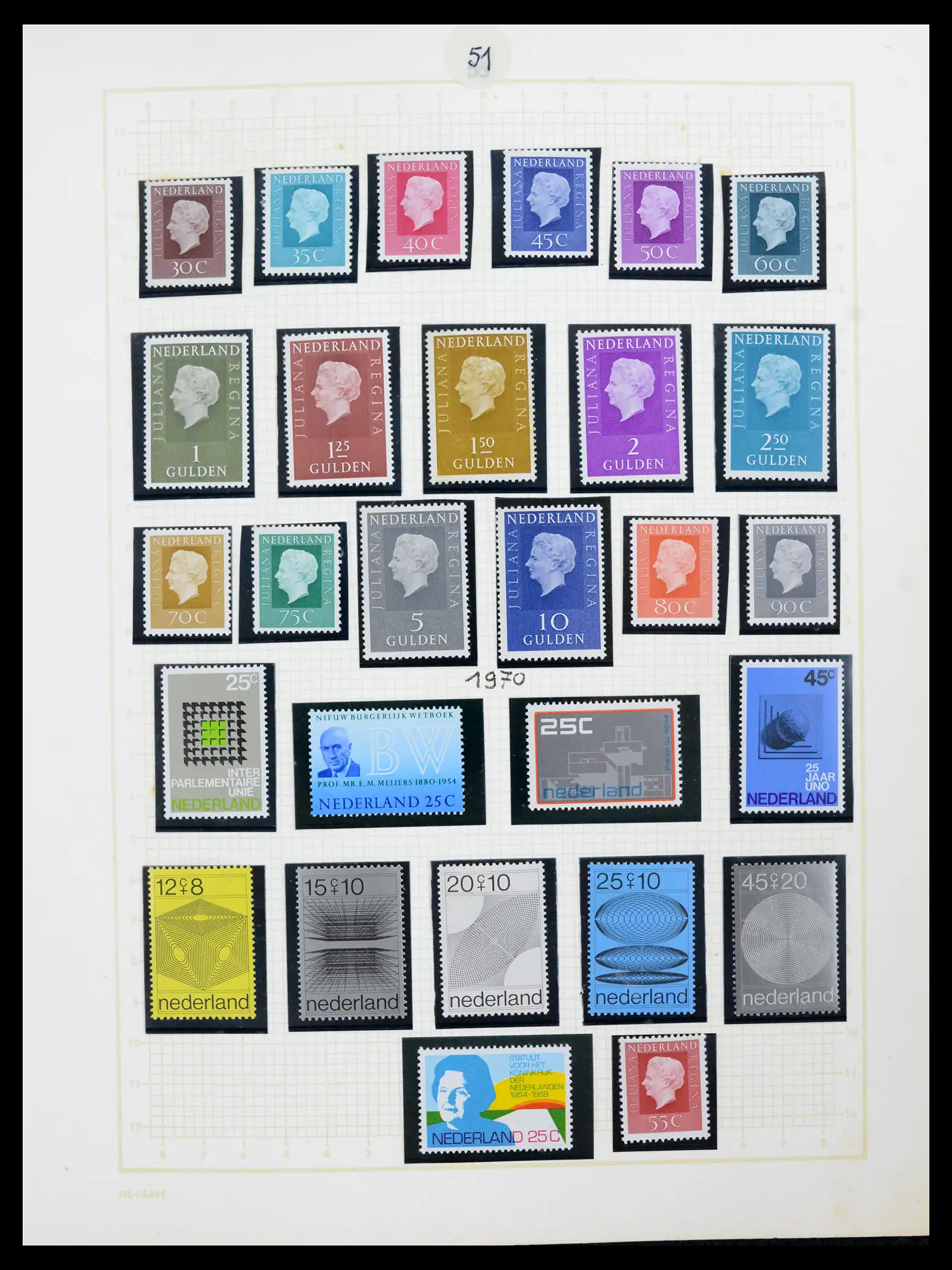 42001 0051 - Postzegelverzameling 42001 Nederland 1852-1979.