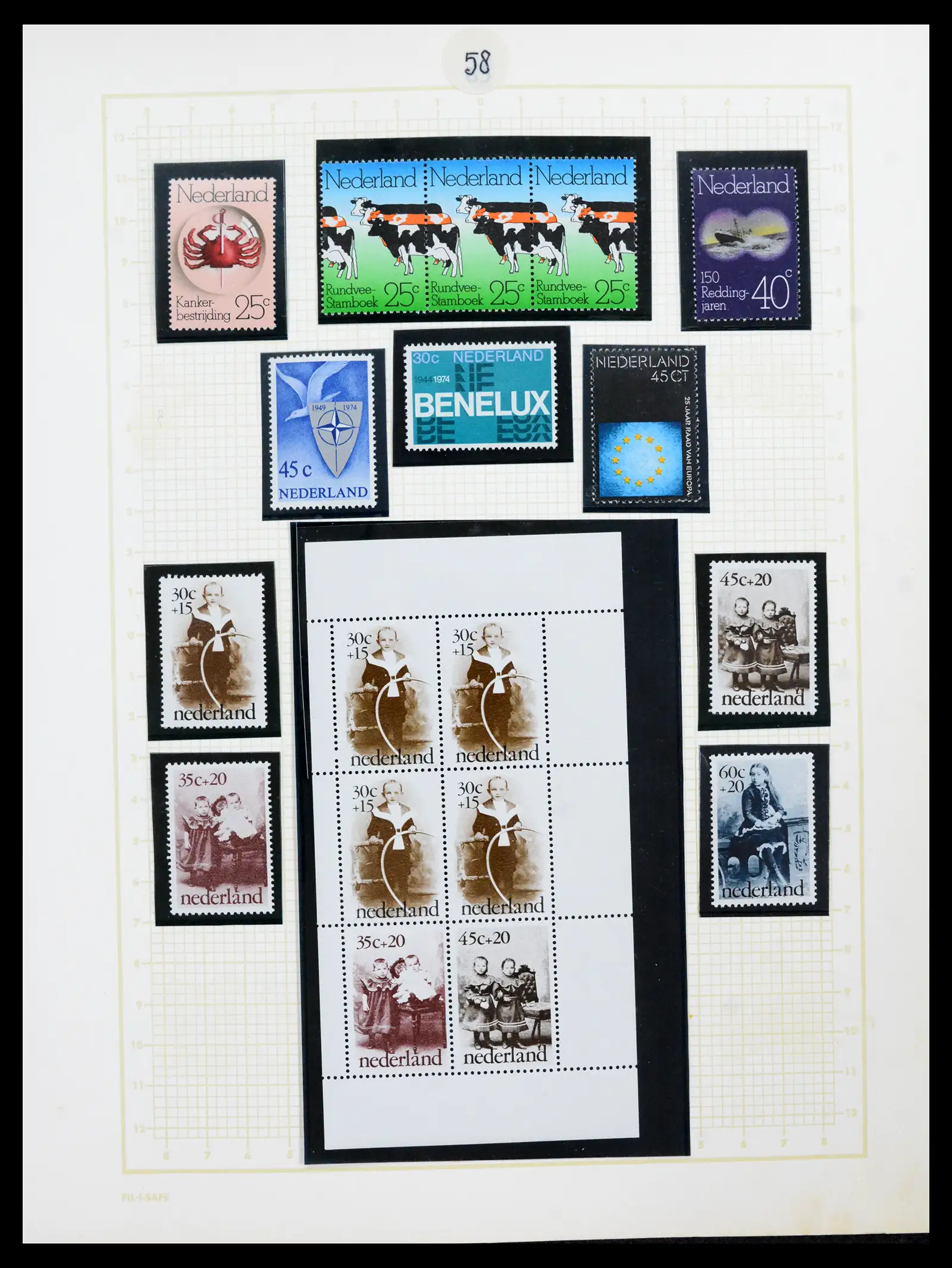 42001 0058 - Postzegelverzameling 42001 Nederland 1852-1979.