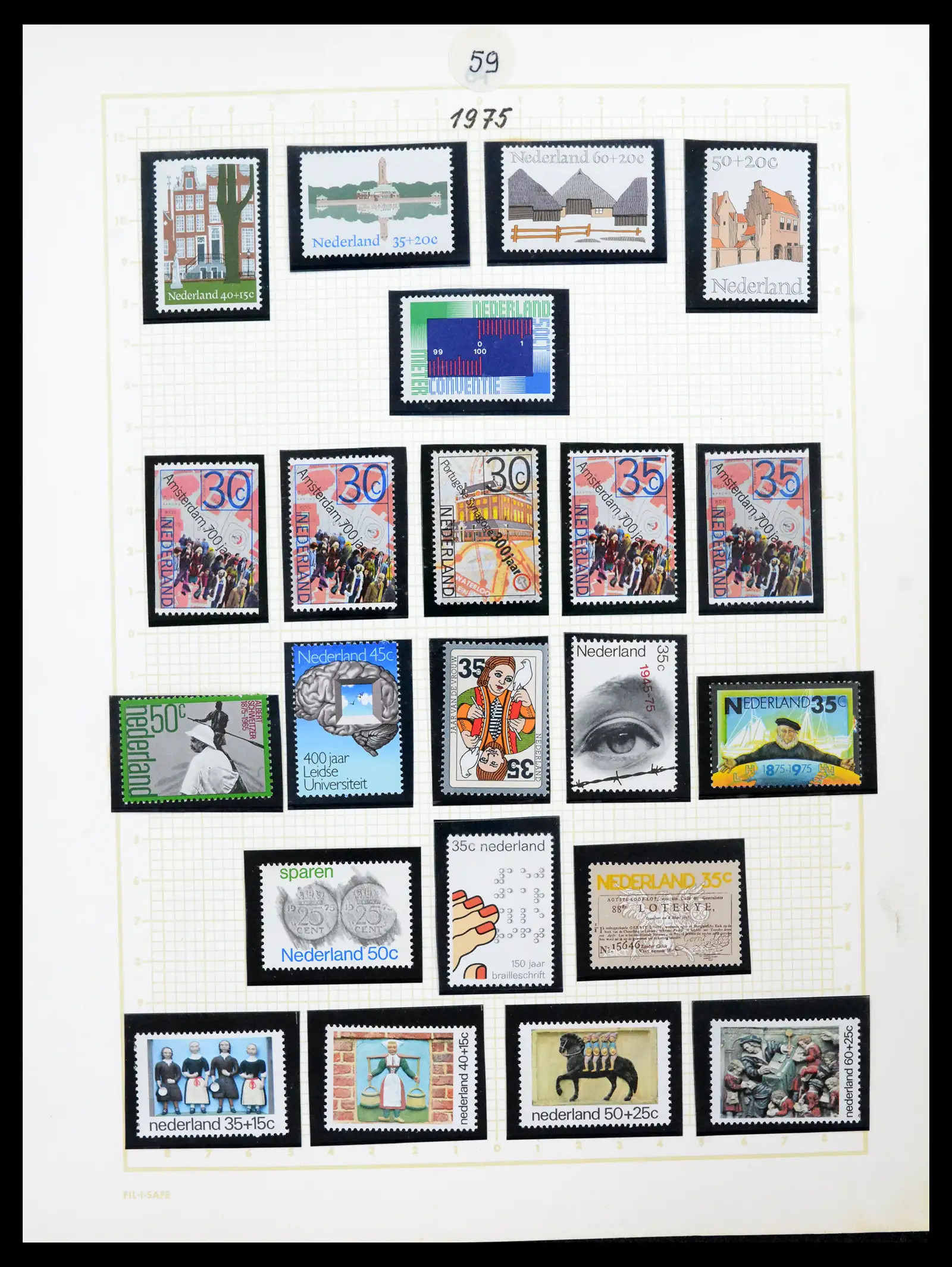 42001 0059 - Postzegelverzameling 42001 Nederland 1852-1979.