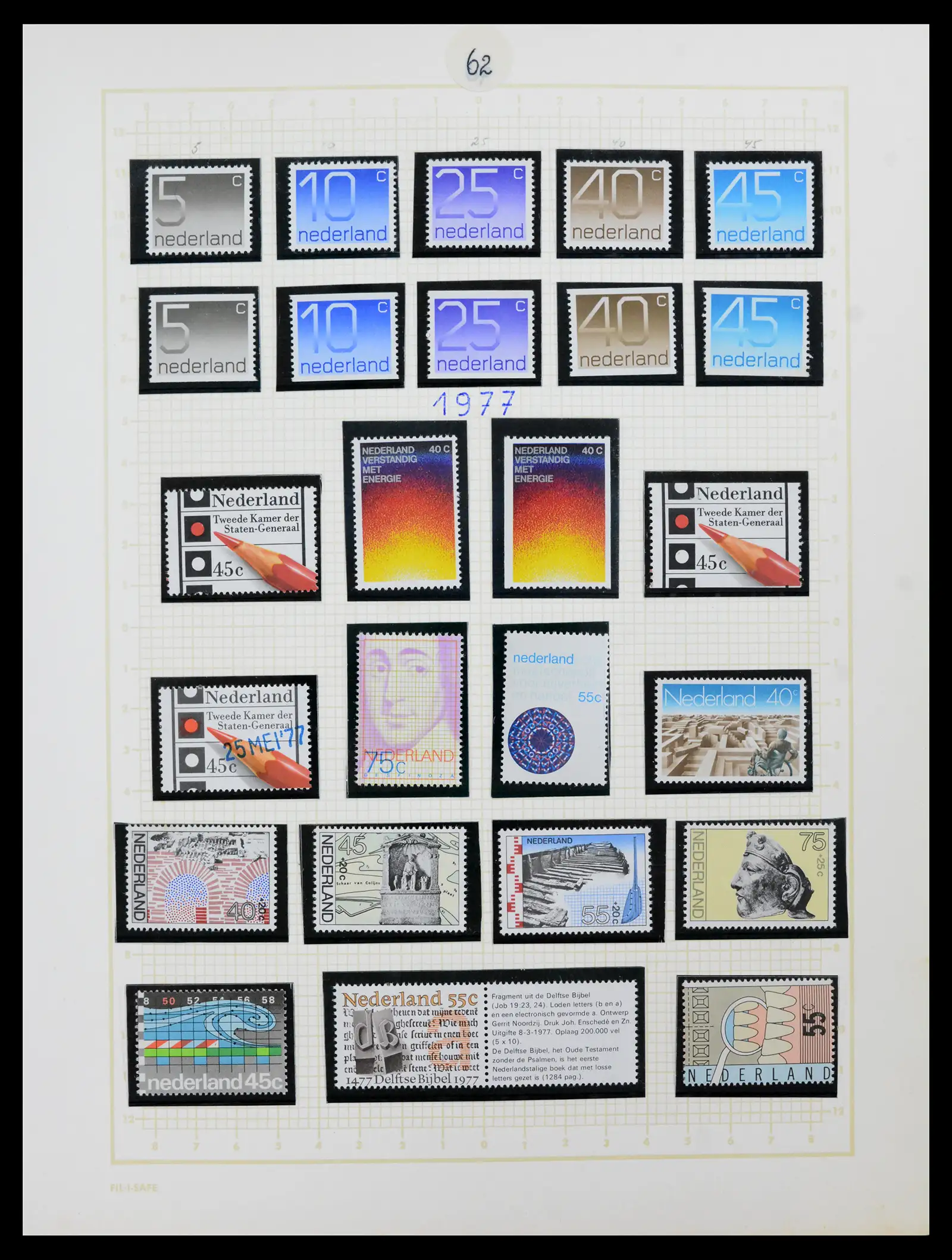 42001 0062 - Postzegelverzameling 42001 Nederland 1852-1979.
