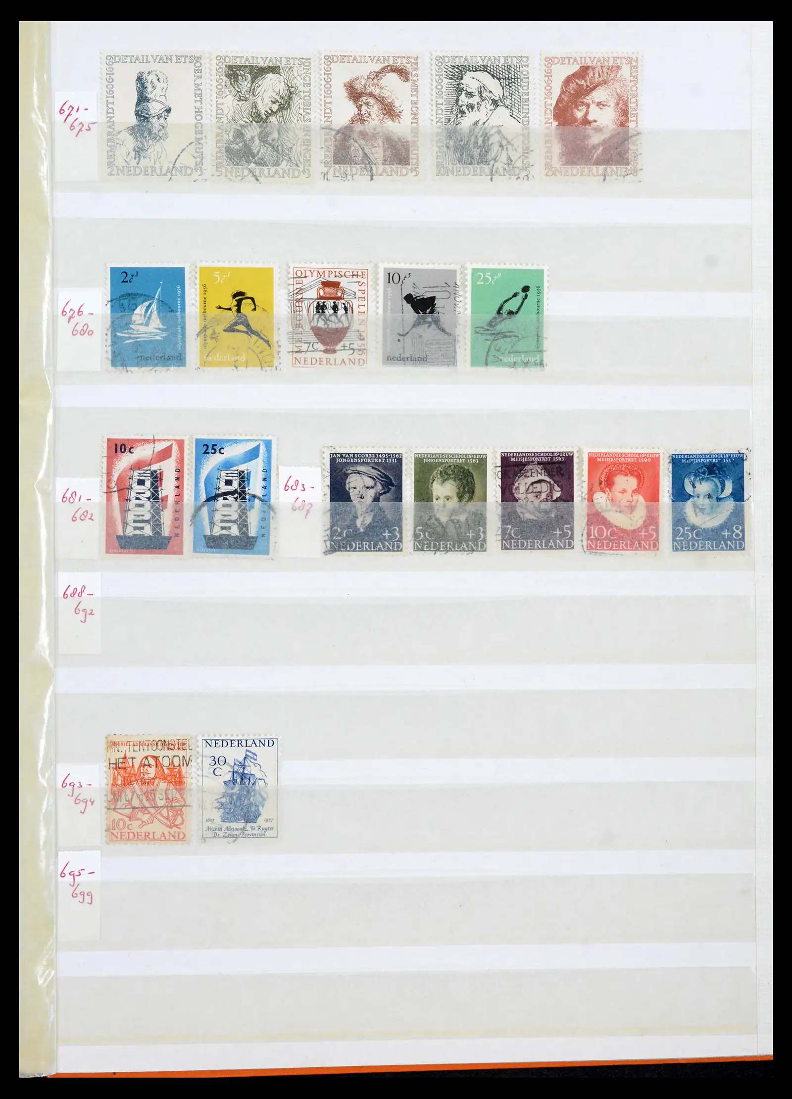 42002 0023 - Postzegelverzameling 42002 Nederland 1852-1970.