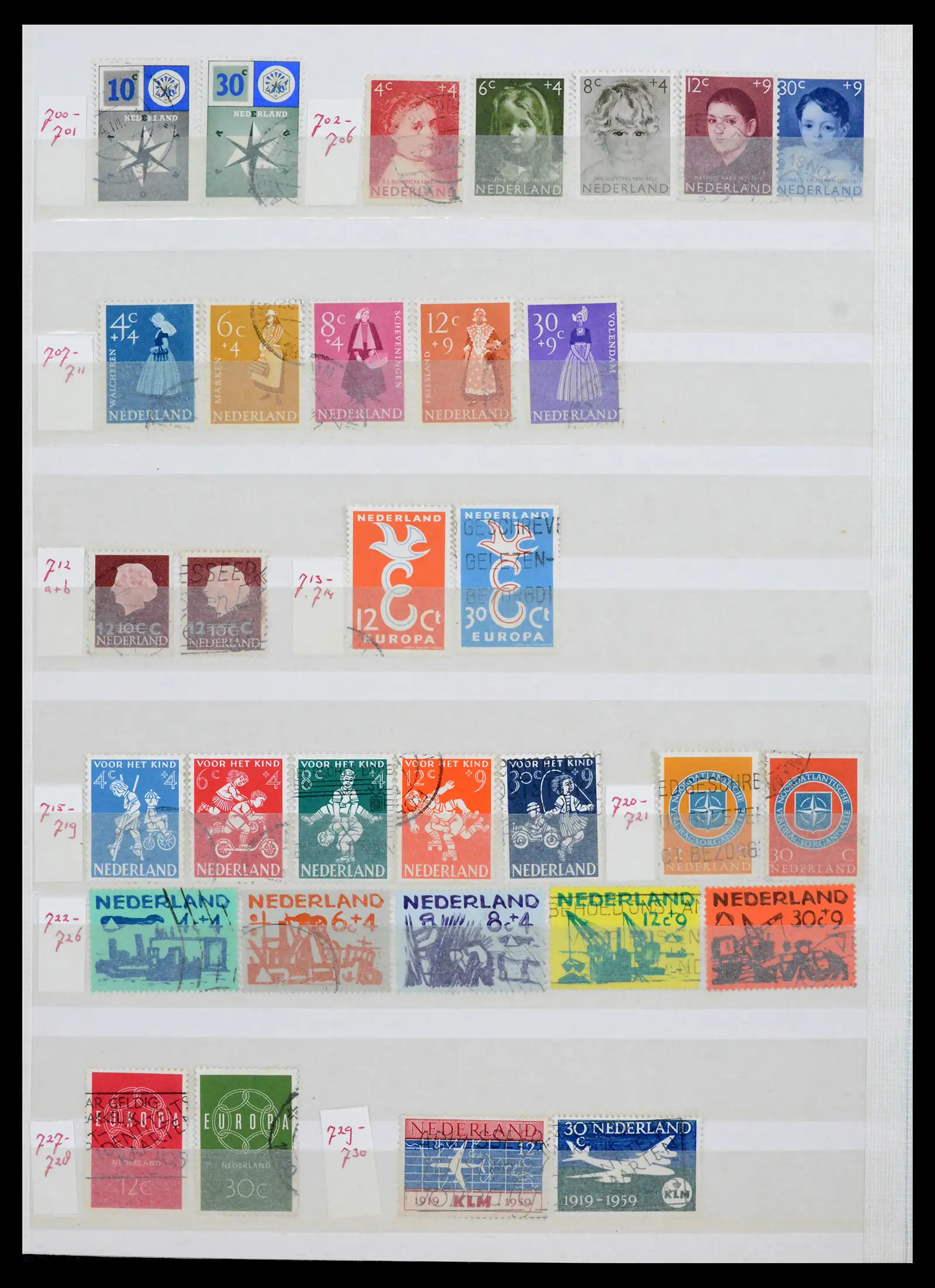 42002 0024 - Postzegelverzameling 42002 Nederland 1852-1970.