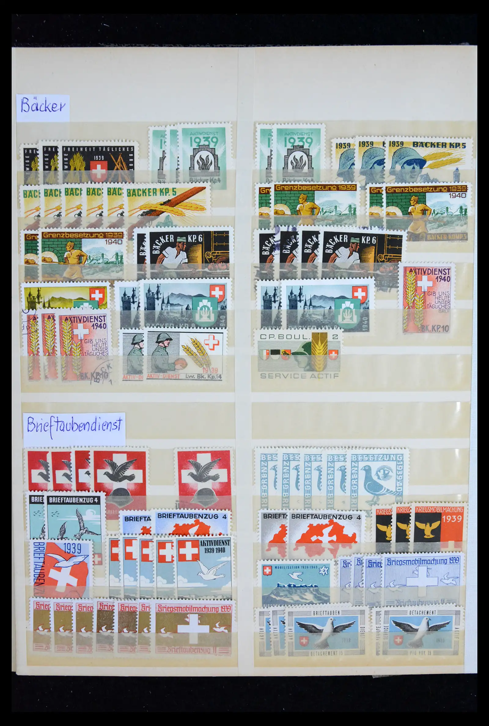 42012 0028 - Postzegelverzameling 42012 Zwitserland soldatenzegels 1914-1945.