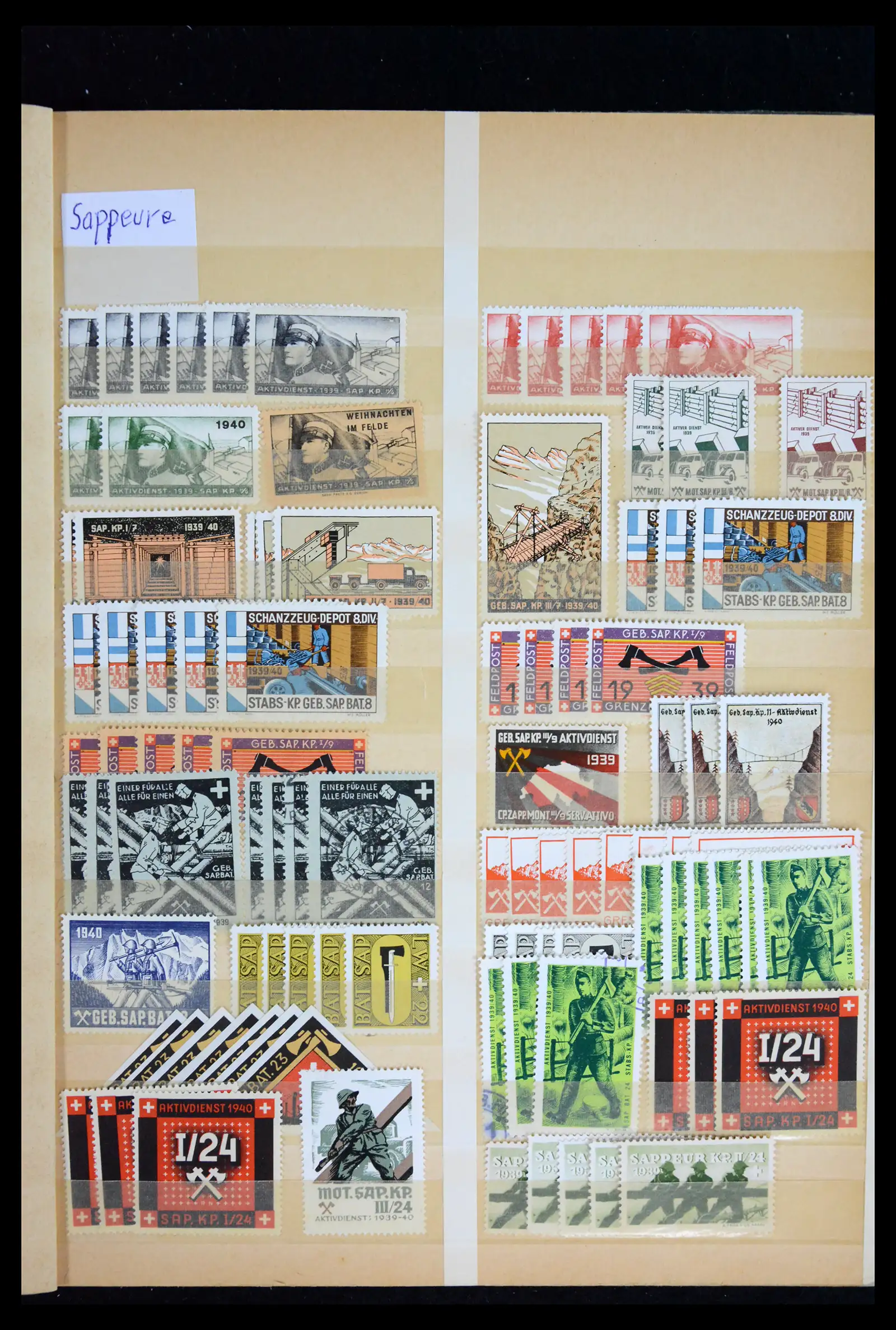 42012 0039 - Postzegelverzameling 42012 Zwitserland soldatenzegels 1914-1945.