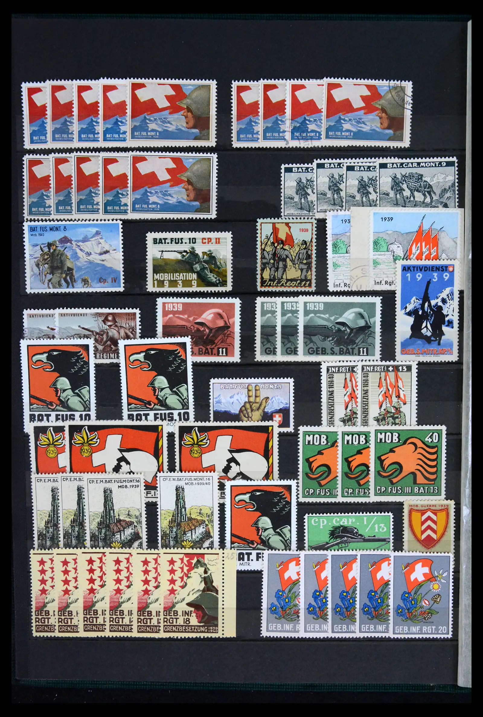 42012 0053 - Postzegelverzameling 42012 Zwitserland soldatenzegels 1914-1945.