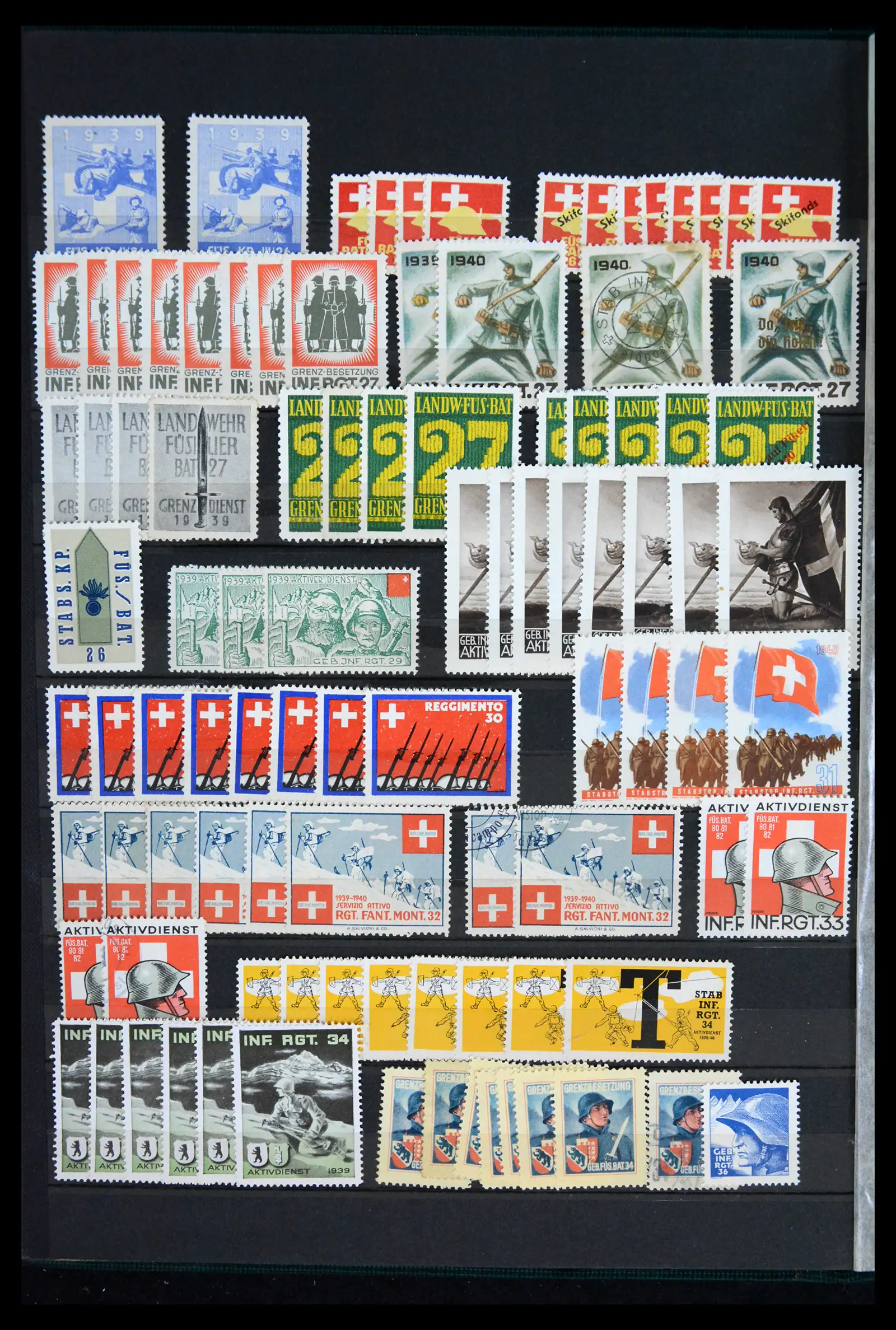 42012 0055 - Postzegelverzameling 42012 Zwitserland soldatenzegels 1914-1945.