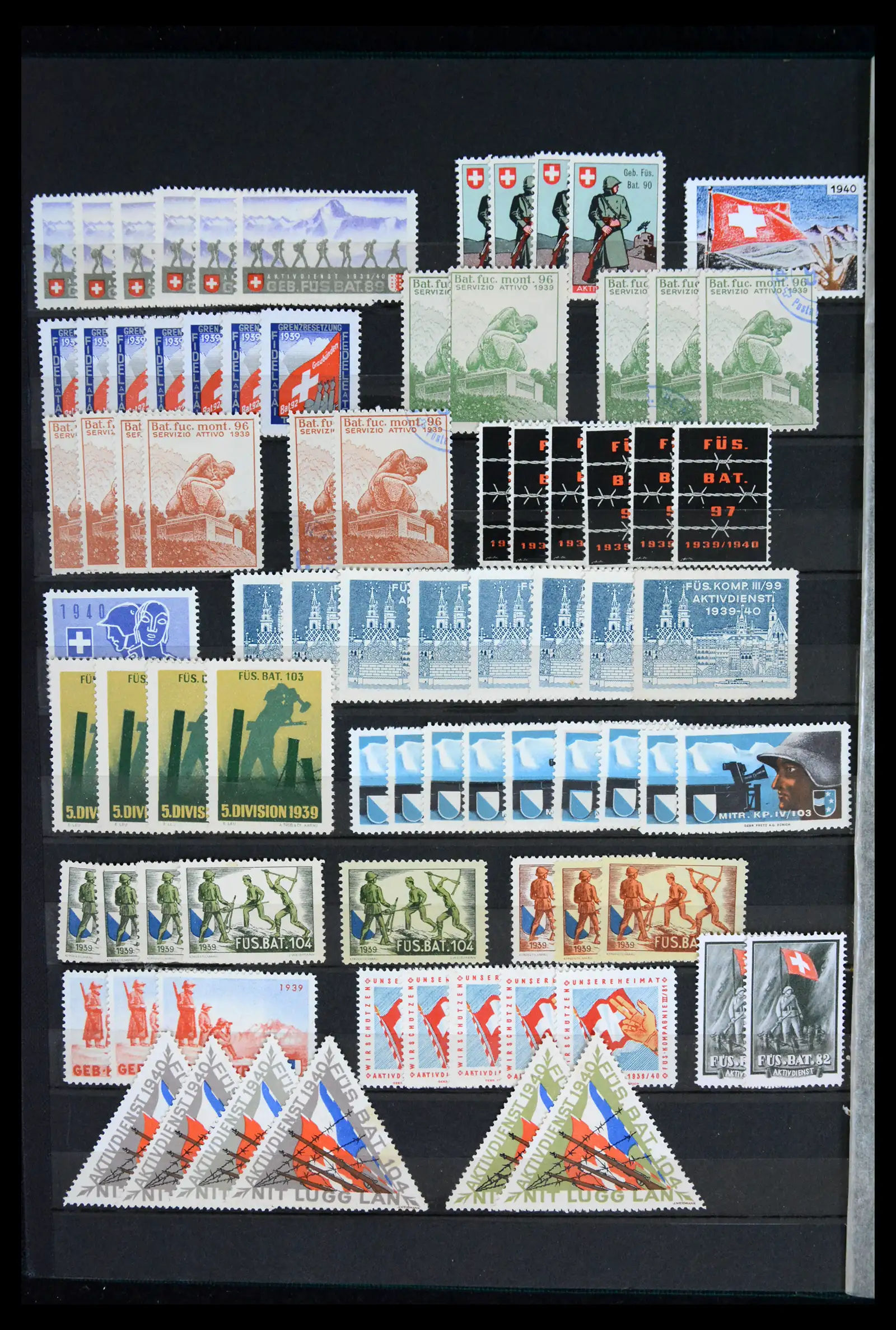 42012 0059 - Postzegelverzameling 42012 Zwitserland soldatenzegels 1914-1945.