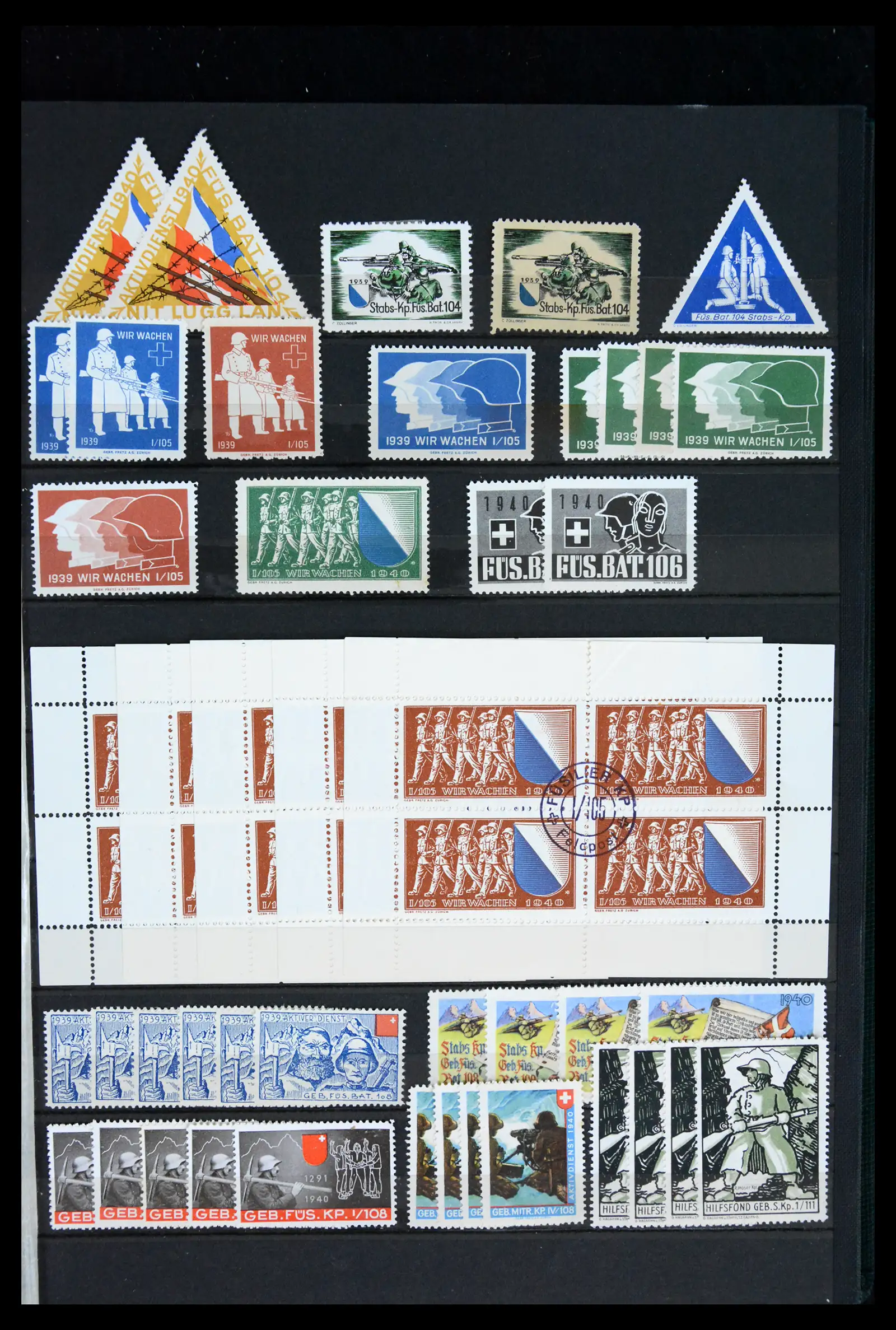 42012 0060 - Postzegelverzameling 42012 Zwitserland soldatenzegels 1914-1945.