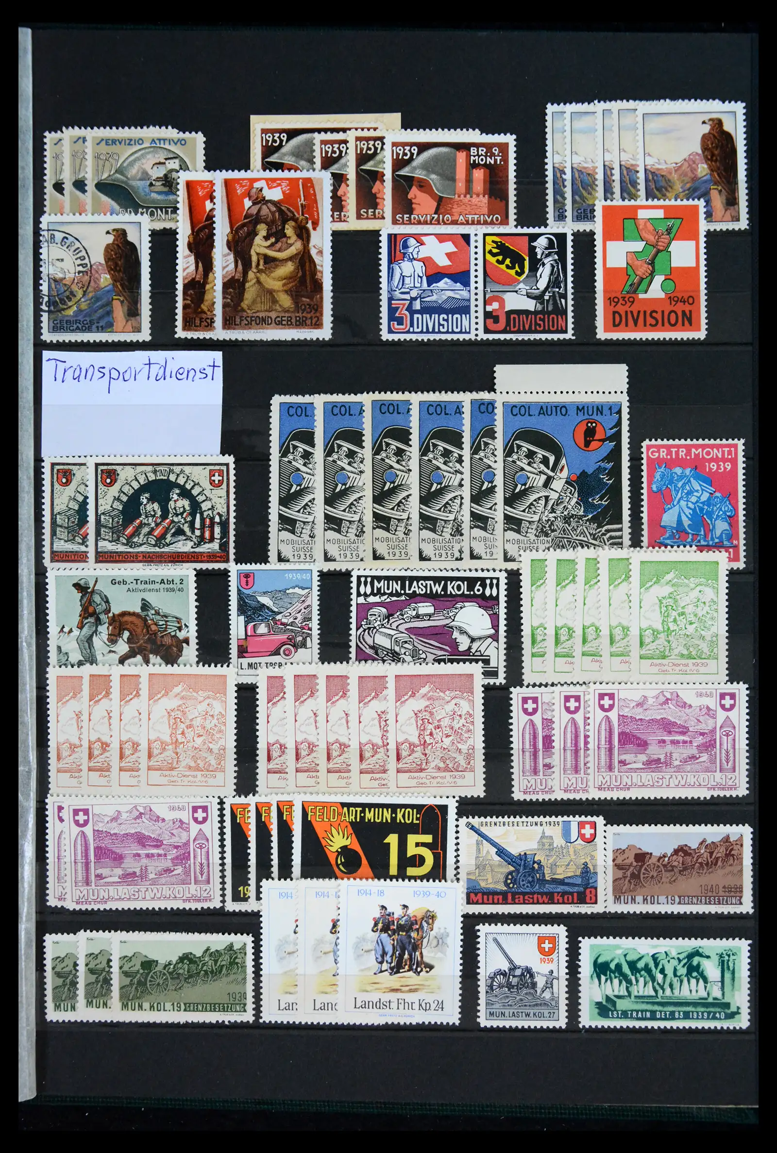 42012 0072 - Postzegelverzameling 42012 Zwitserland soldatenzegels 1914-1945.