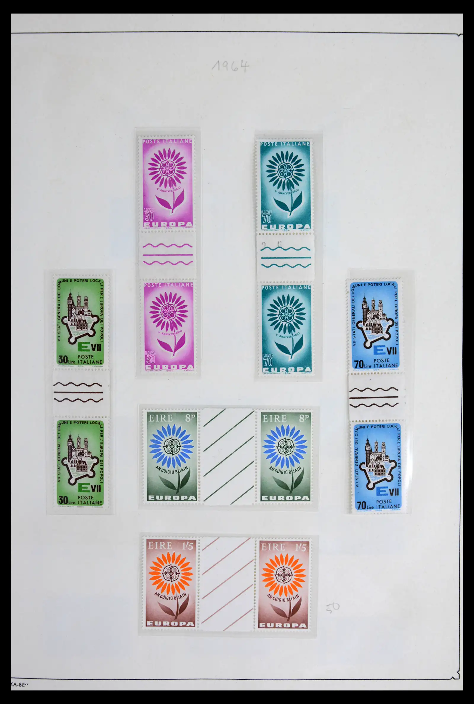 42019 0014 - Postzegelverzameling 42019 Europa CEPT brugparen 1956-1975.