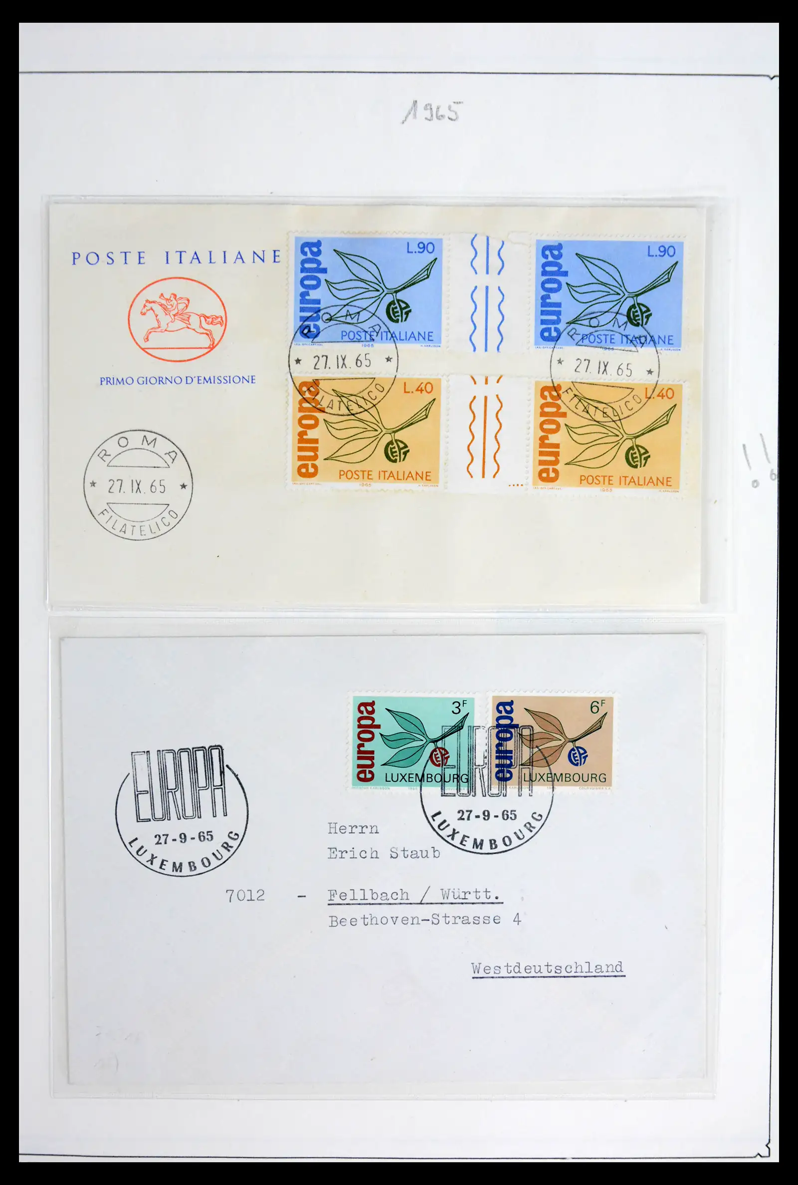 42019 0016 - Postzegelverzameling 42019 Europa CEPT brugparen 1956-1975.