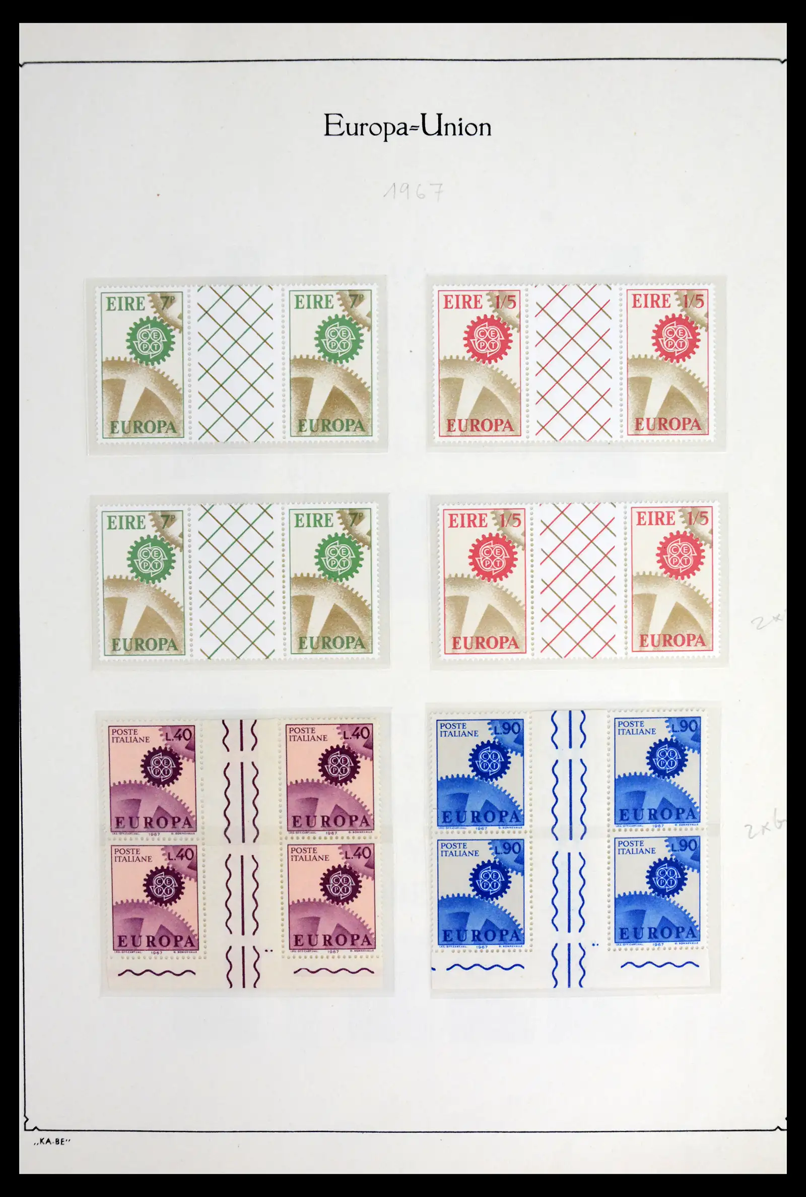 42019 0021 - Postzegelverzameling 42019 Europa CEPT brugparen 1956-1975.