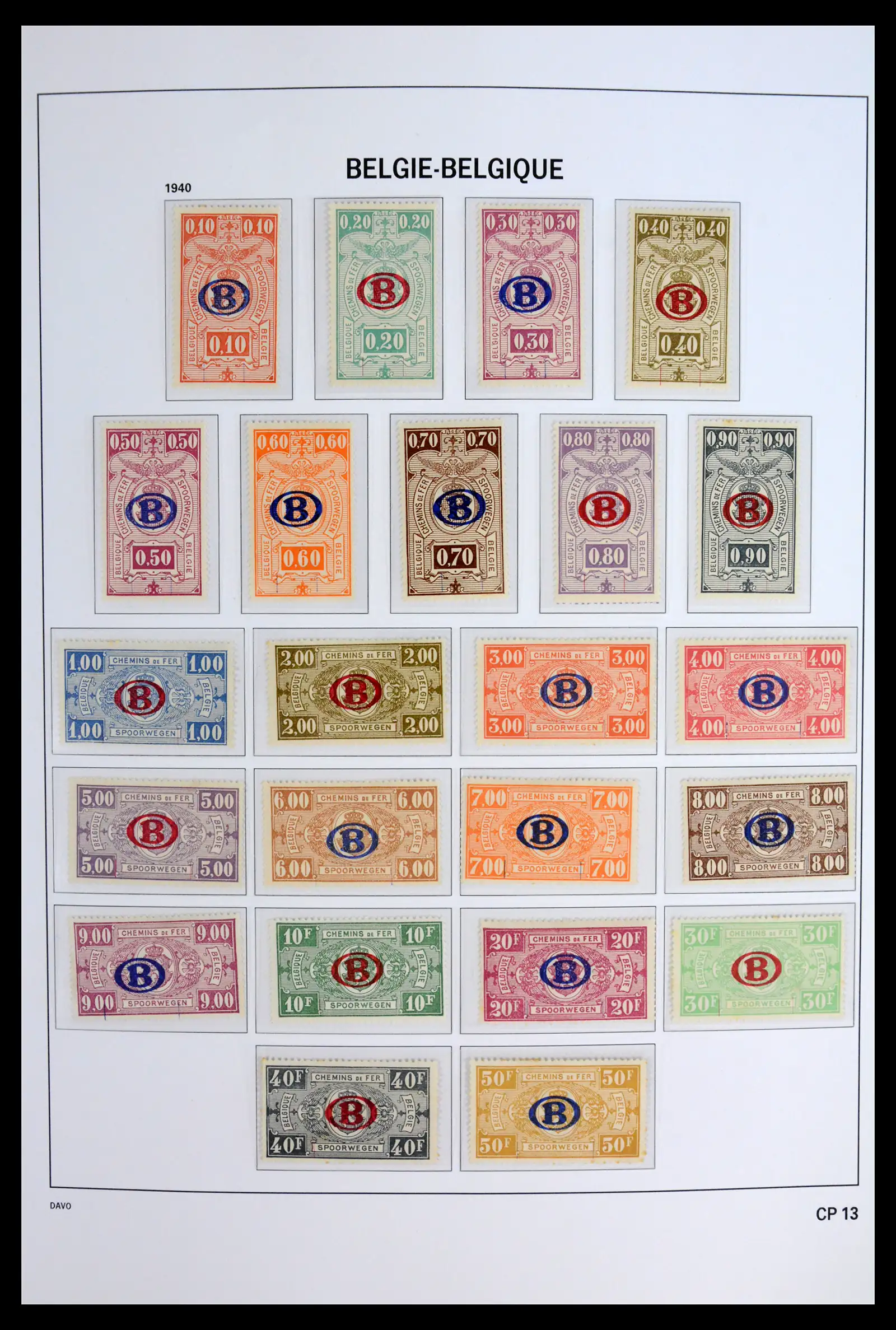 42022 0012 - Postzegelverzameling 42022 België spoorwegzegels 1879-2001.