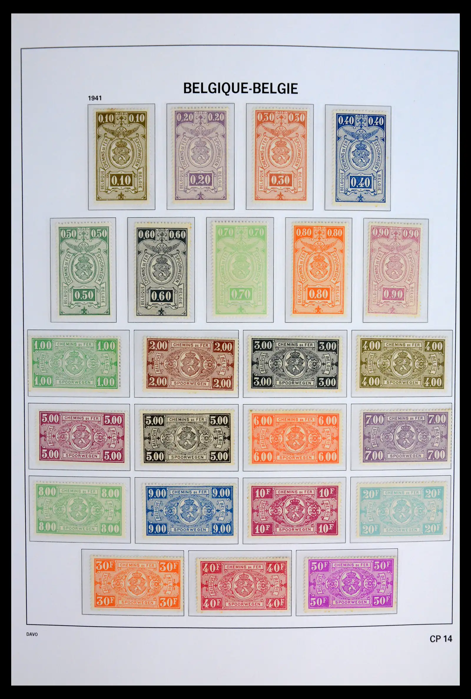 42022 0013 - Postzegelverzameling 42022 België spoorwegzegels 1879-2001.