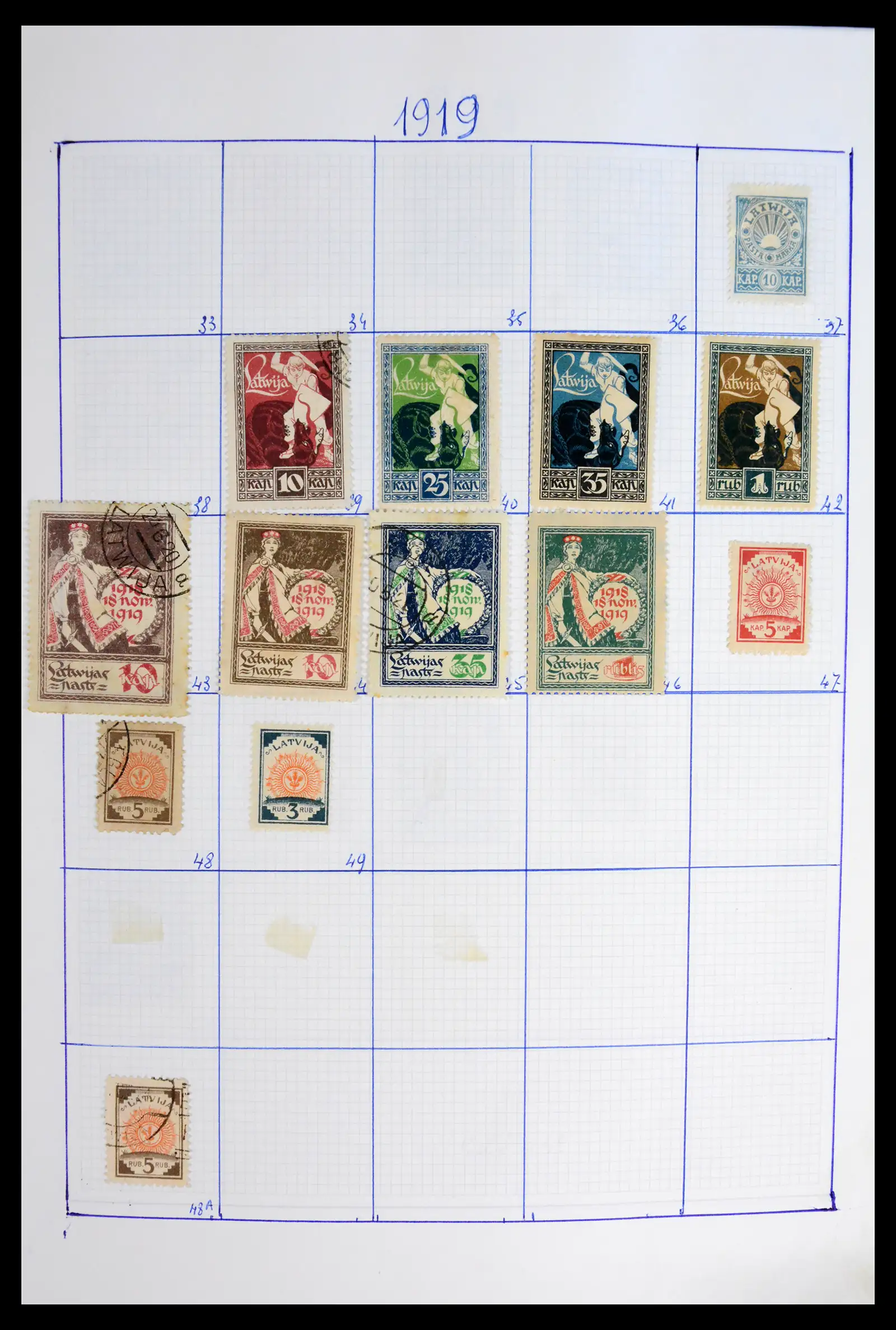 42024 0005 - Postzegelverzameling 42024 Letland 1918-2007.