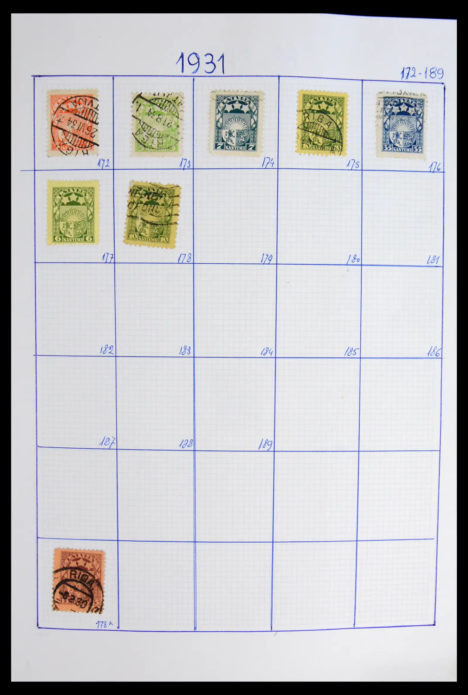 42024 0012 - Postzegelverzameling 42024 Letland 1918-2007.
