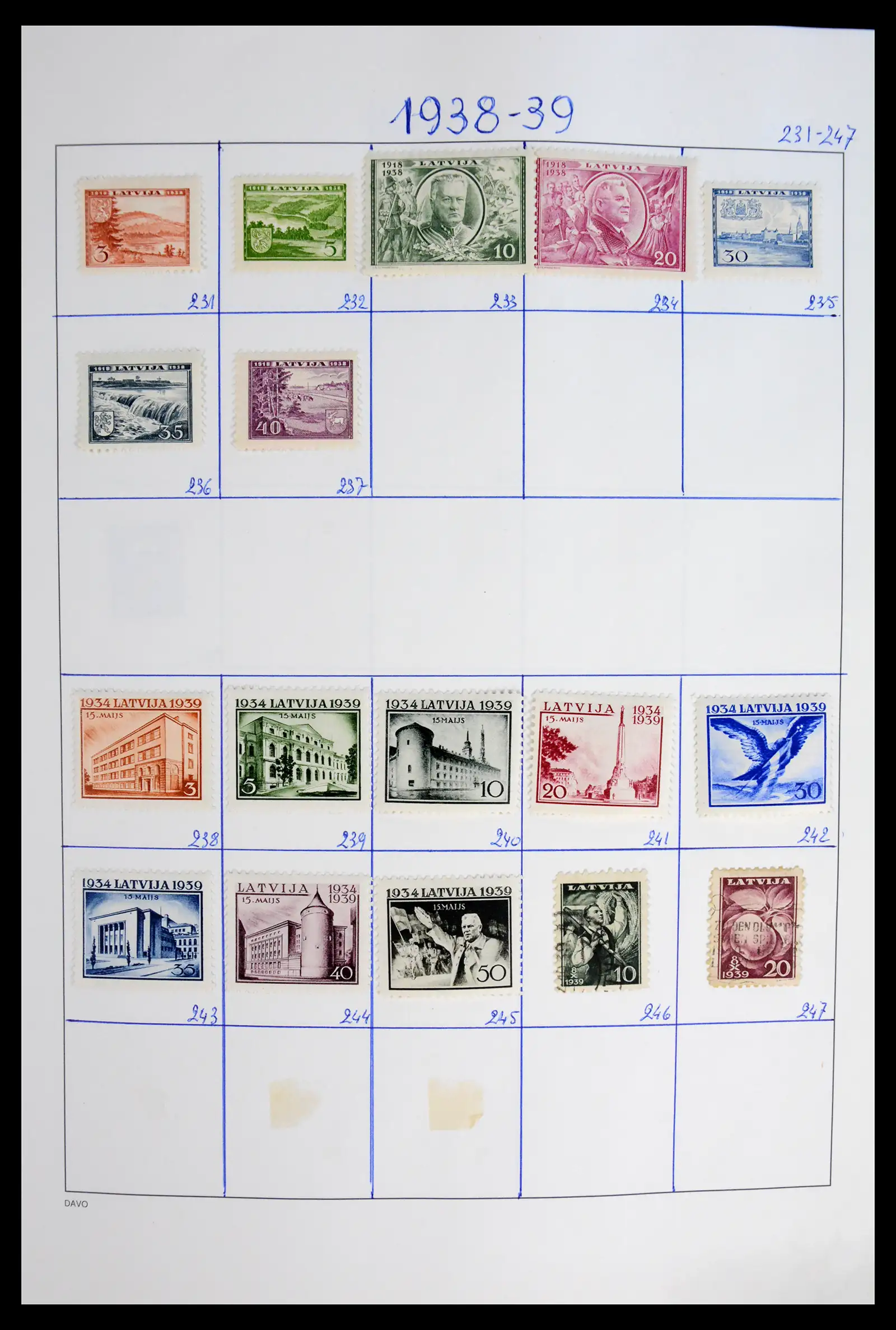 42024 0016 - Postzegelverzameling 42024 Letland 1918-2007.