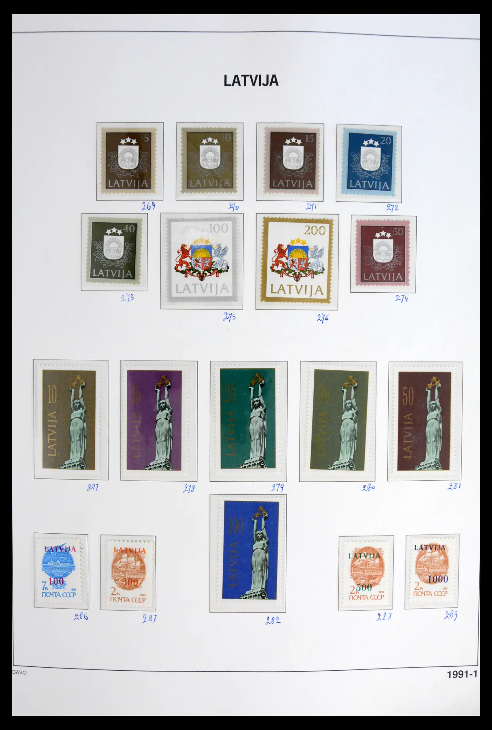 42024 0021 - Postzegelverzameling 42024 Letland 1918-2007.
