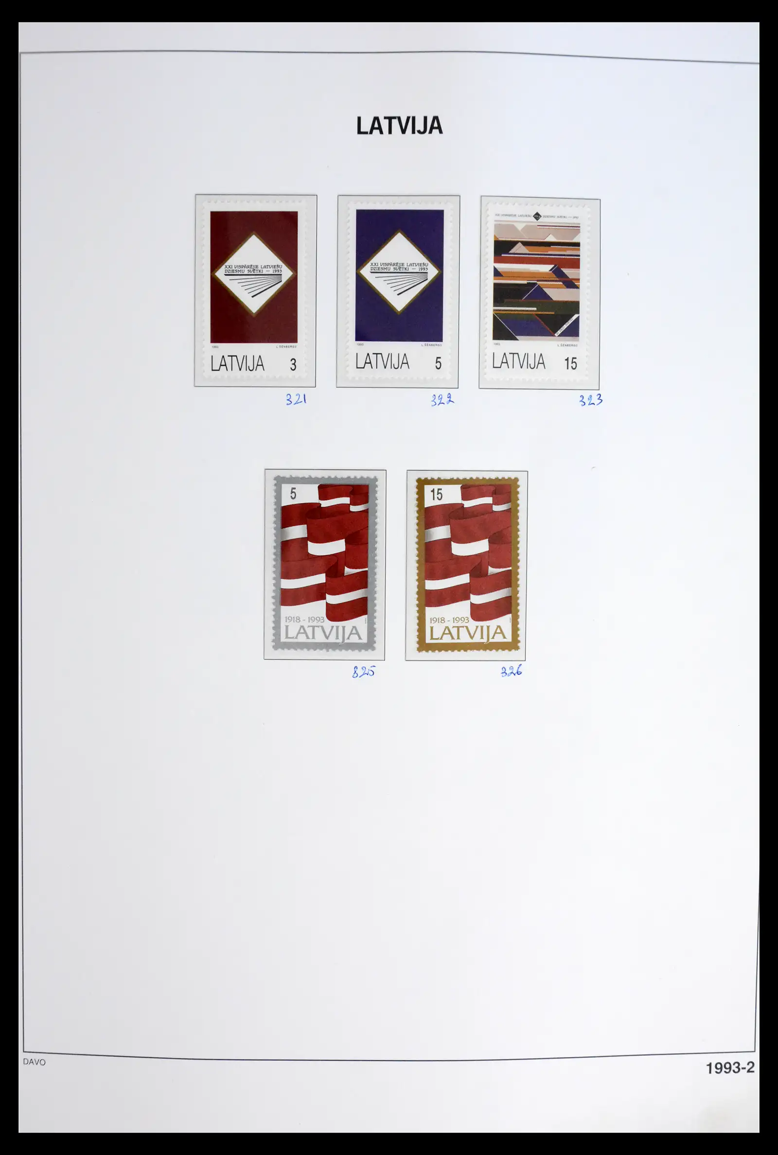 42024 0027 - Postzegelverzameling 42024 Letland 1918-2007.