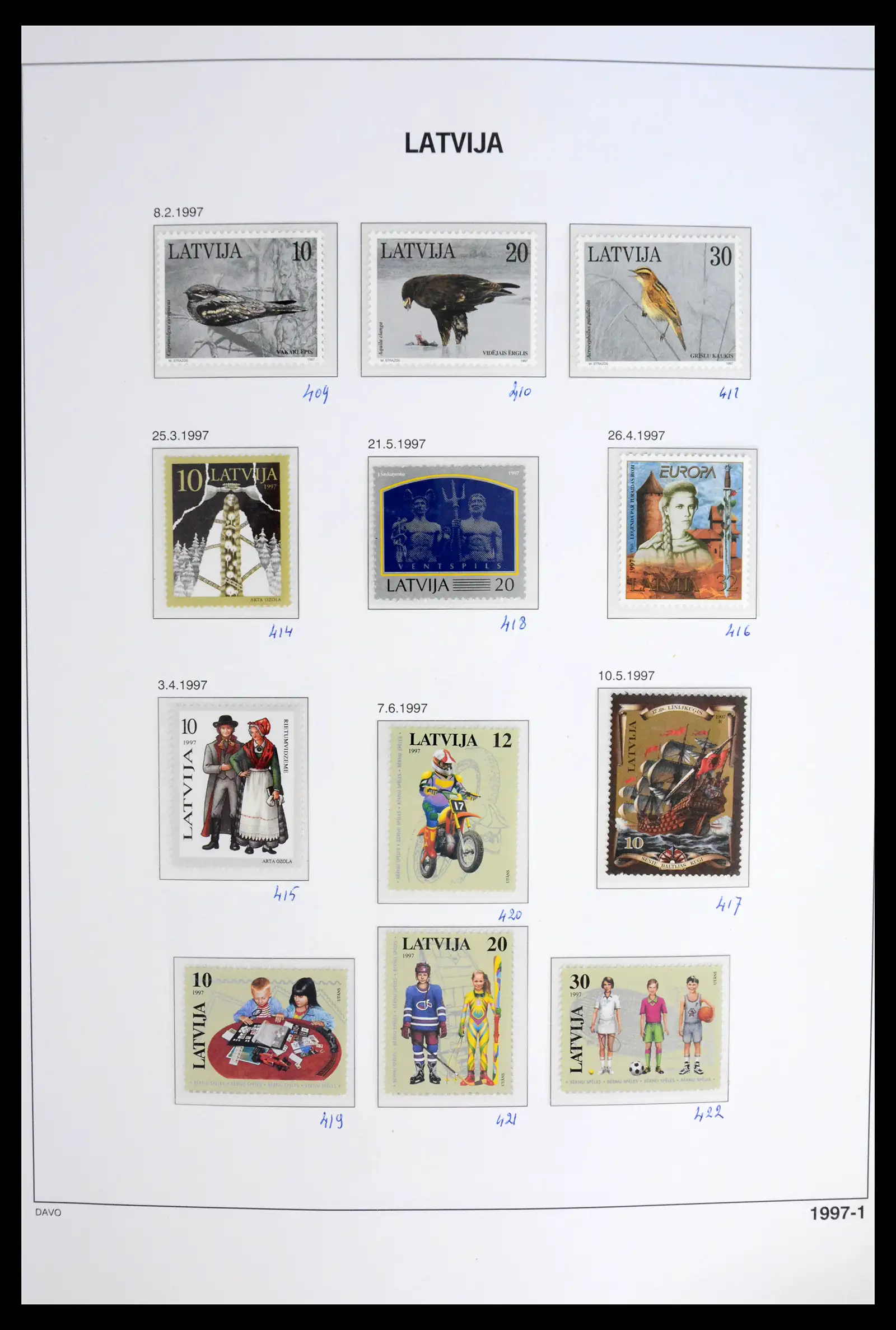 42024 0042 - Postzegelverzameling 42024 Letland 1918-2007.