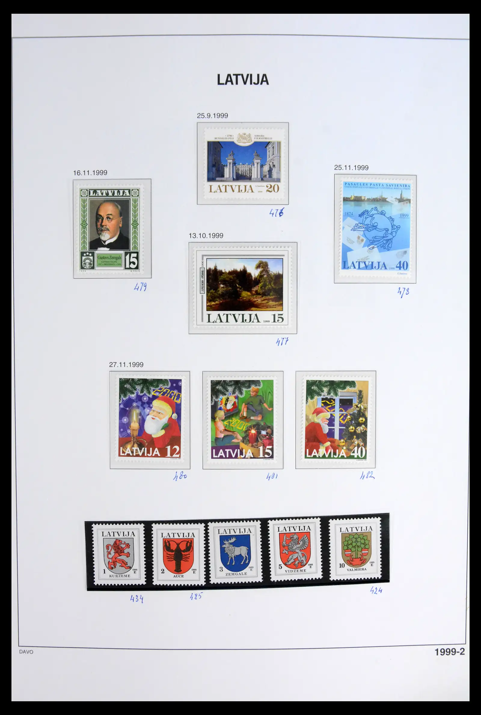 42024 0049 - Postzegelverzameling 42024 Letland 1918-2007.