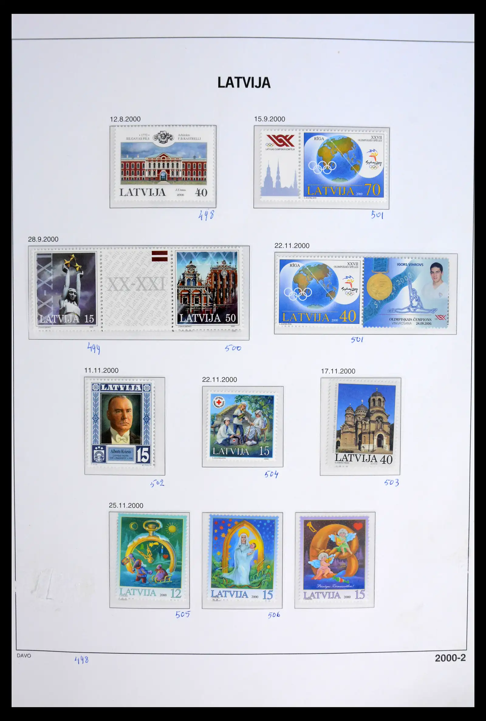 42024 0053 - Postzegelverzameling 42024 Letland 1918-2007.
