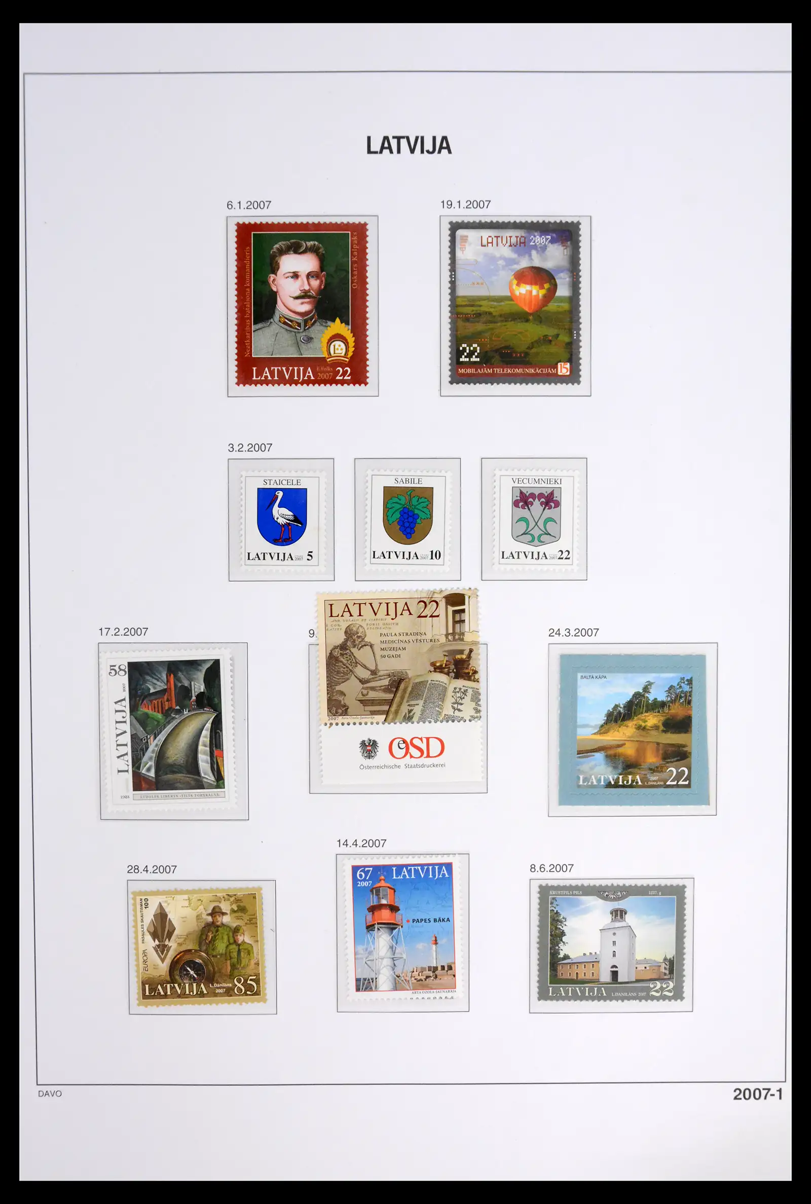 42024 0075 - Postzegelverzameling 42024 Letland 1918-2007.