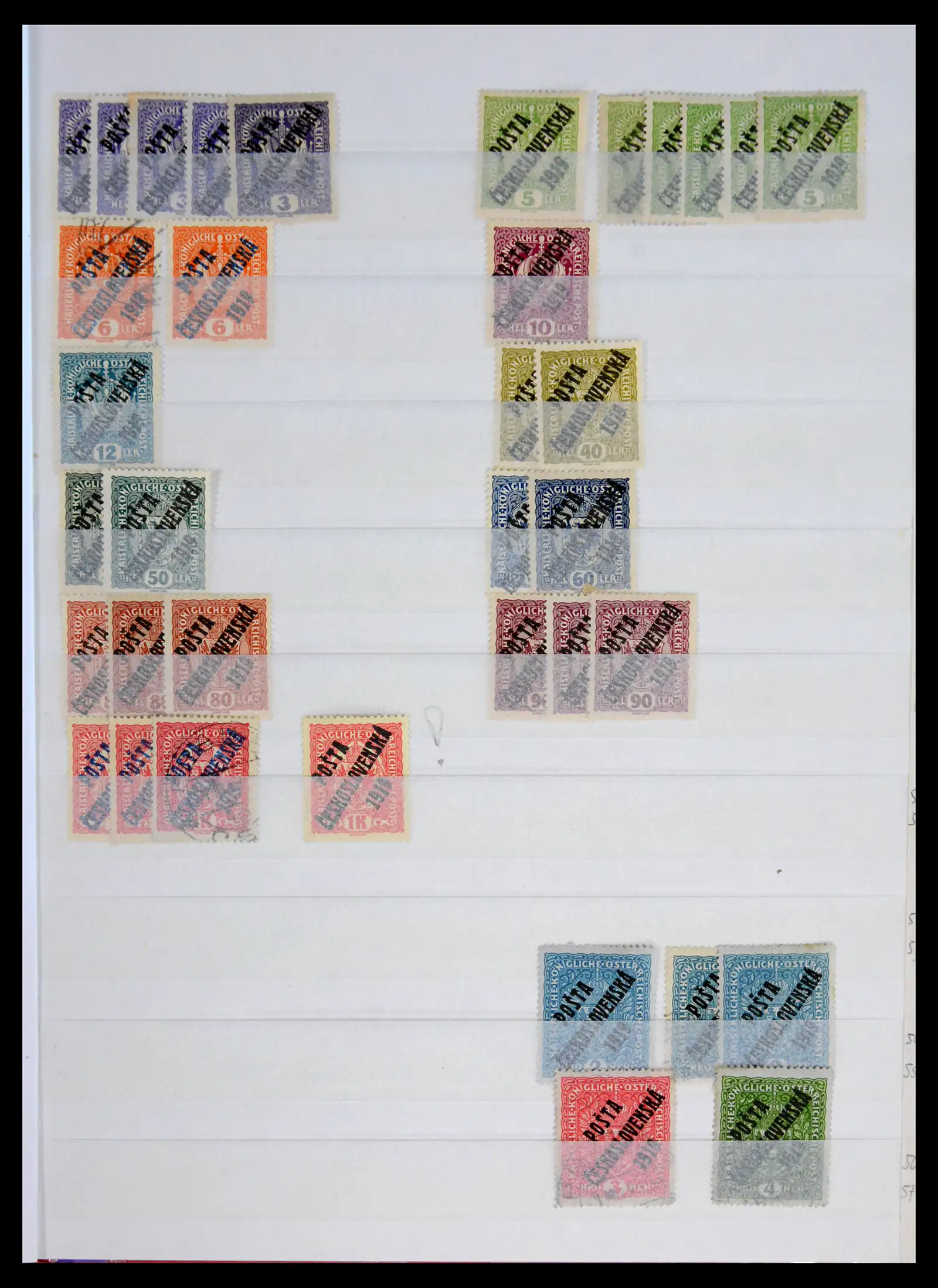 42026 0001 - Postzegelverzameling 42026 Tsjechoslowakije 1919 overdrukken.