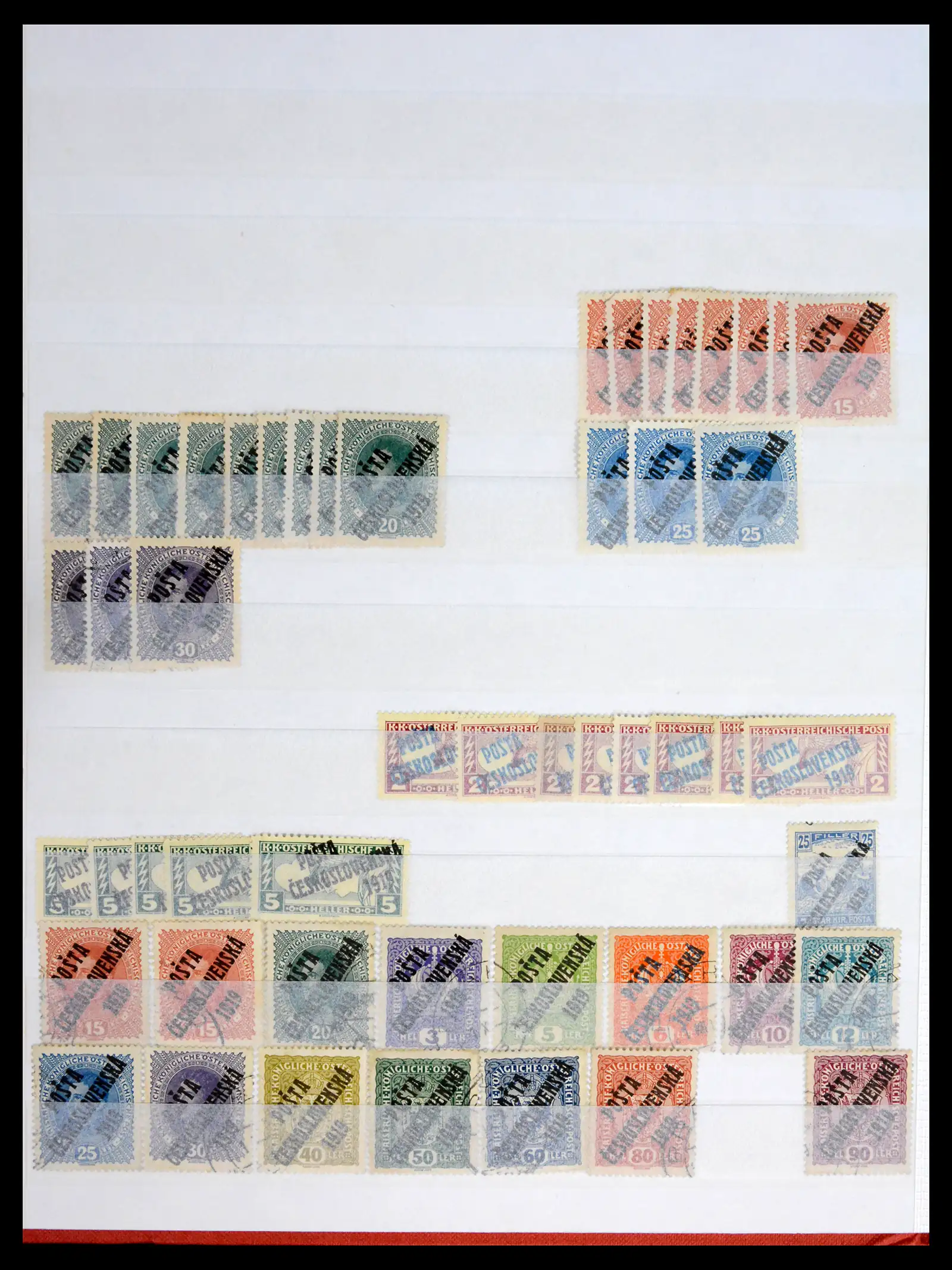42026 0002 - Postzegelverzameling 42026 Tsjechoslowakije 1919 overdrukken.