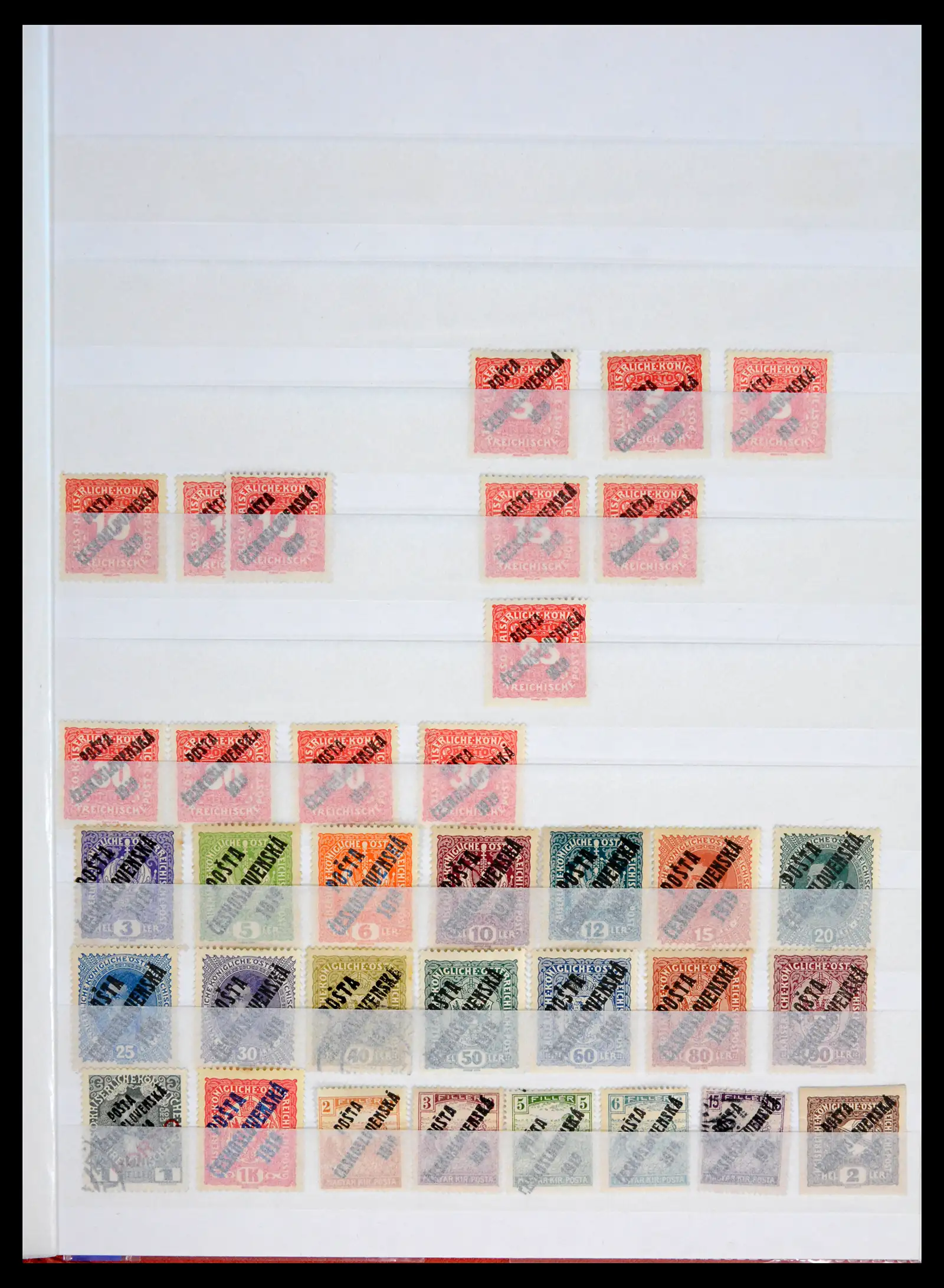 42026 0003 - Postzegelverzameling 42026 Tsjechoslowakije 1919 overdrukken.