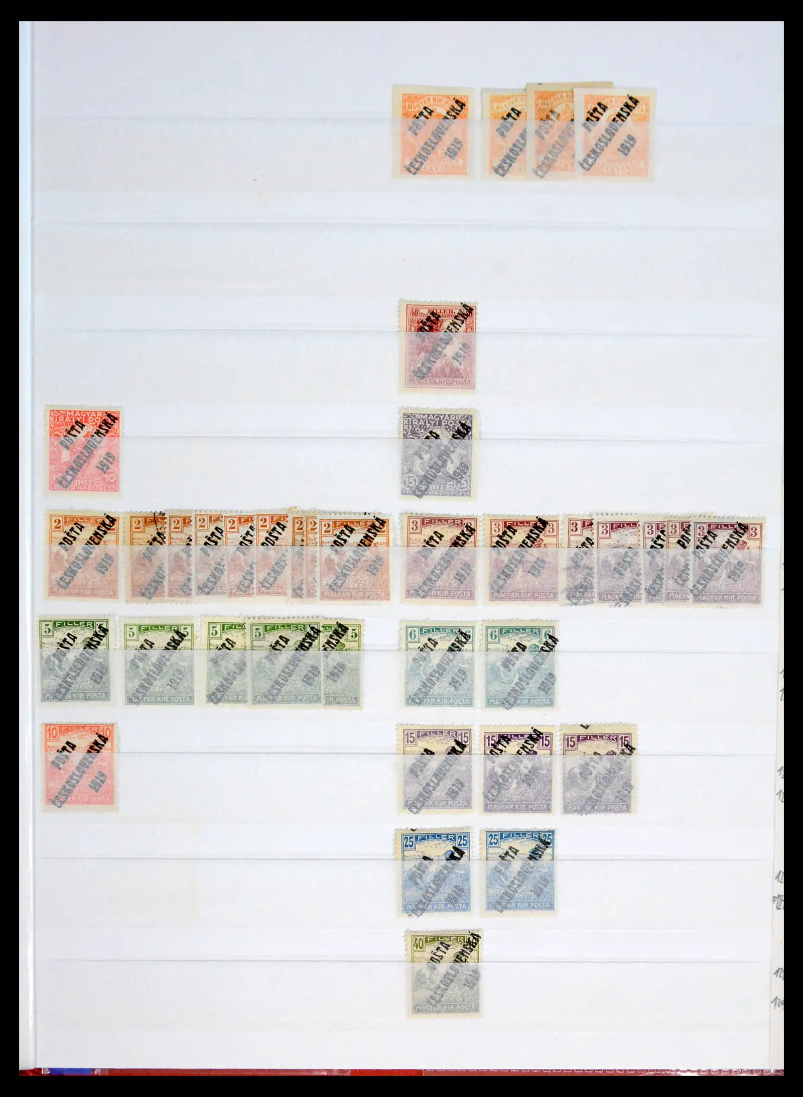 42026 0005 - Postzegelverzameling 42026 Tsjechoslowakije 1919 overdrukken.