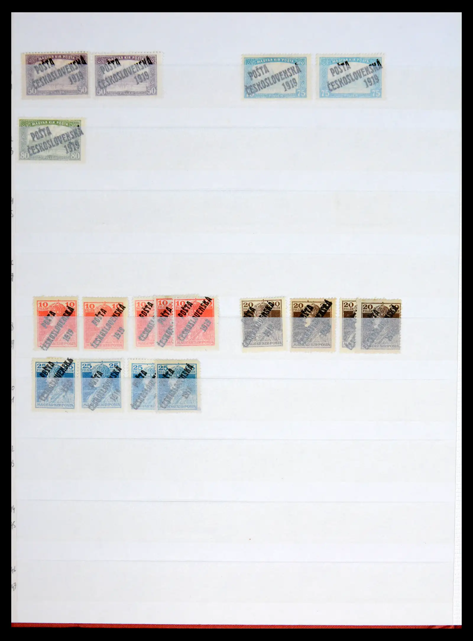42026 0006 - Postzegelverzameling 42026 Tsjechoslowakije 1919 overdrukken.