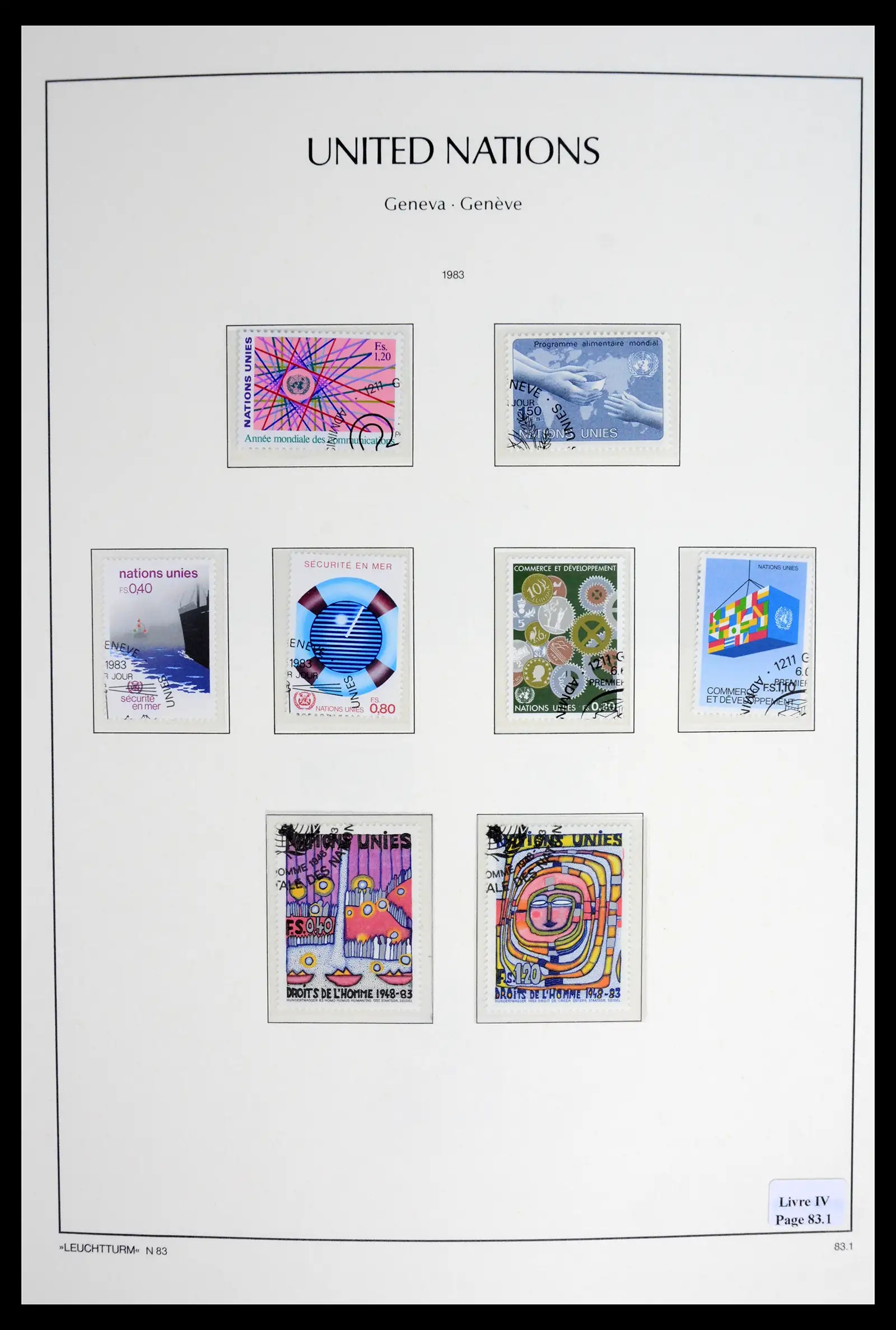 42027 0017 - Stamp collection 42027 United Nations Geneva complete used 1969-2024!!