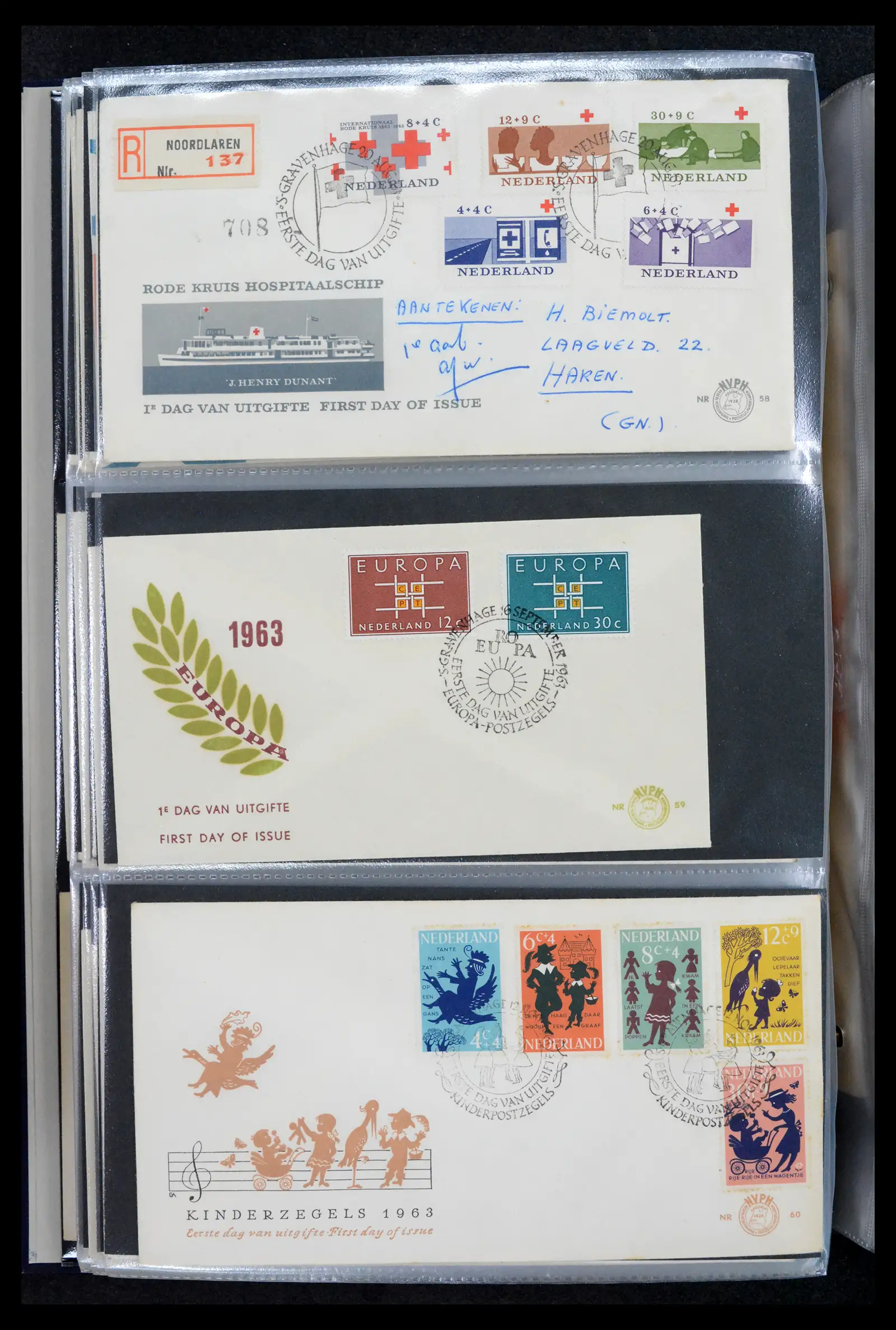 42029 0020 - Stamp collection 42029 Netherlands FDCs complete 1950-1976.