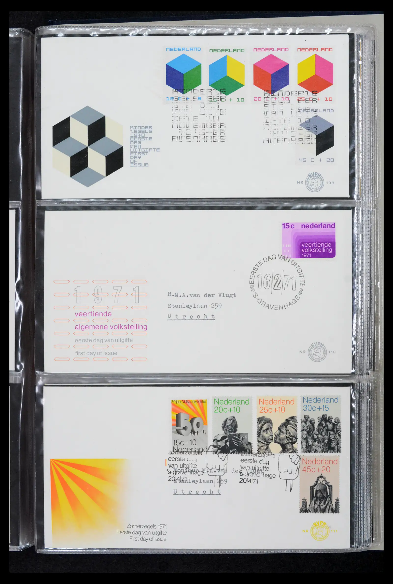 42029 0037 - Stamp collection 42029 Netherlands FDCs complete 1950-1976.