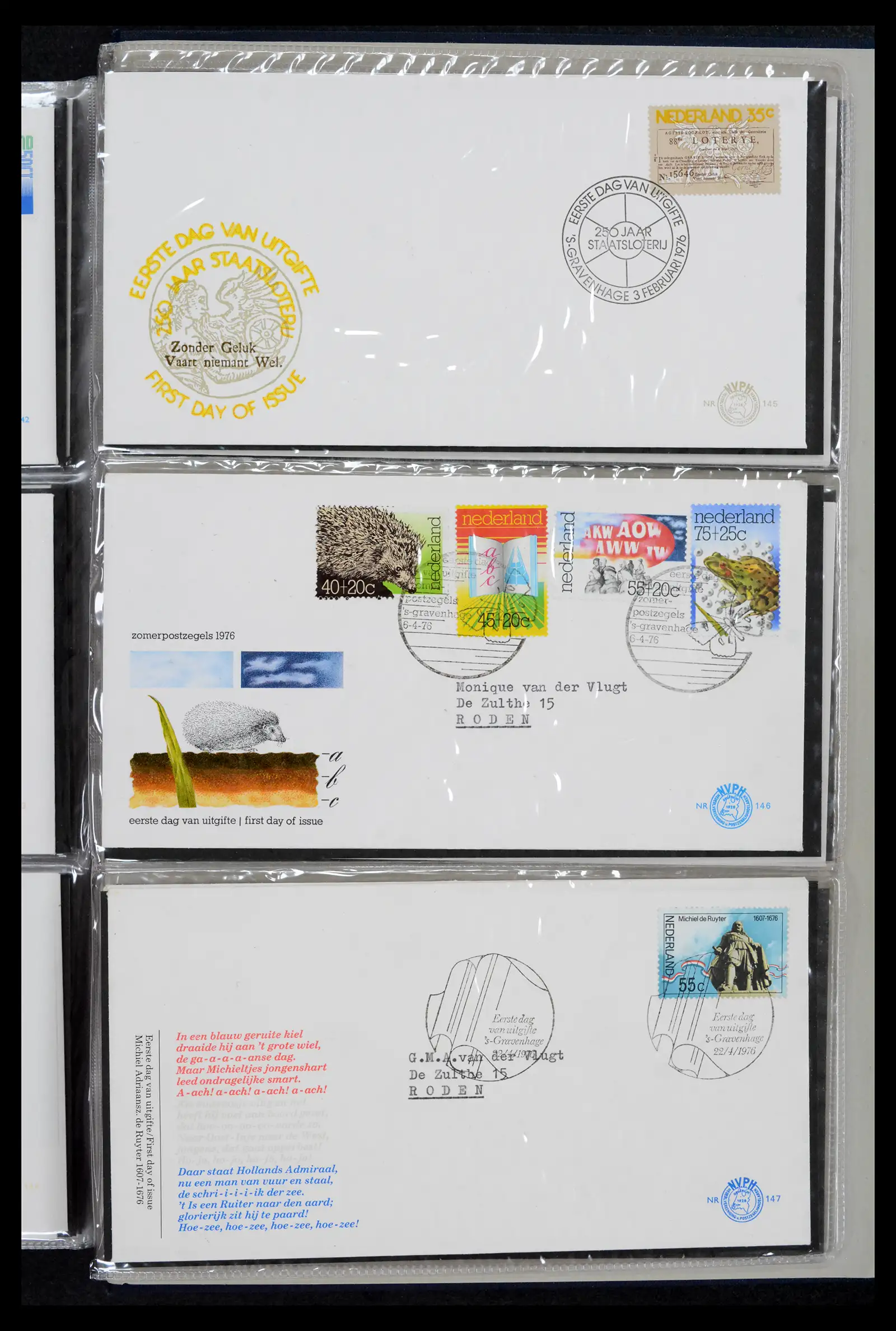 42029 0049 - Stamp collection 42029 Netherlands FDCs complete 1950-1976.