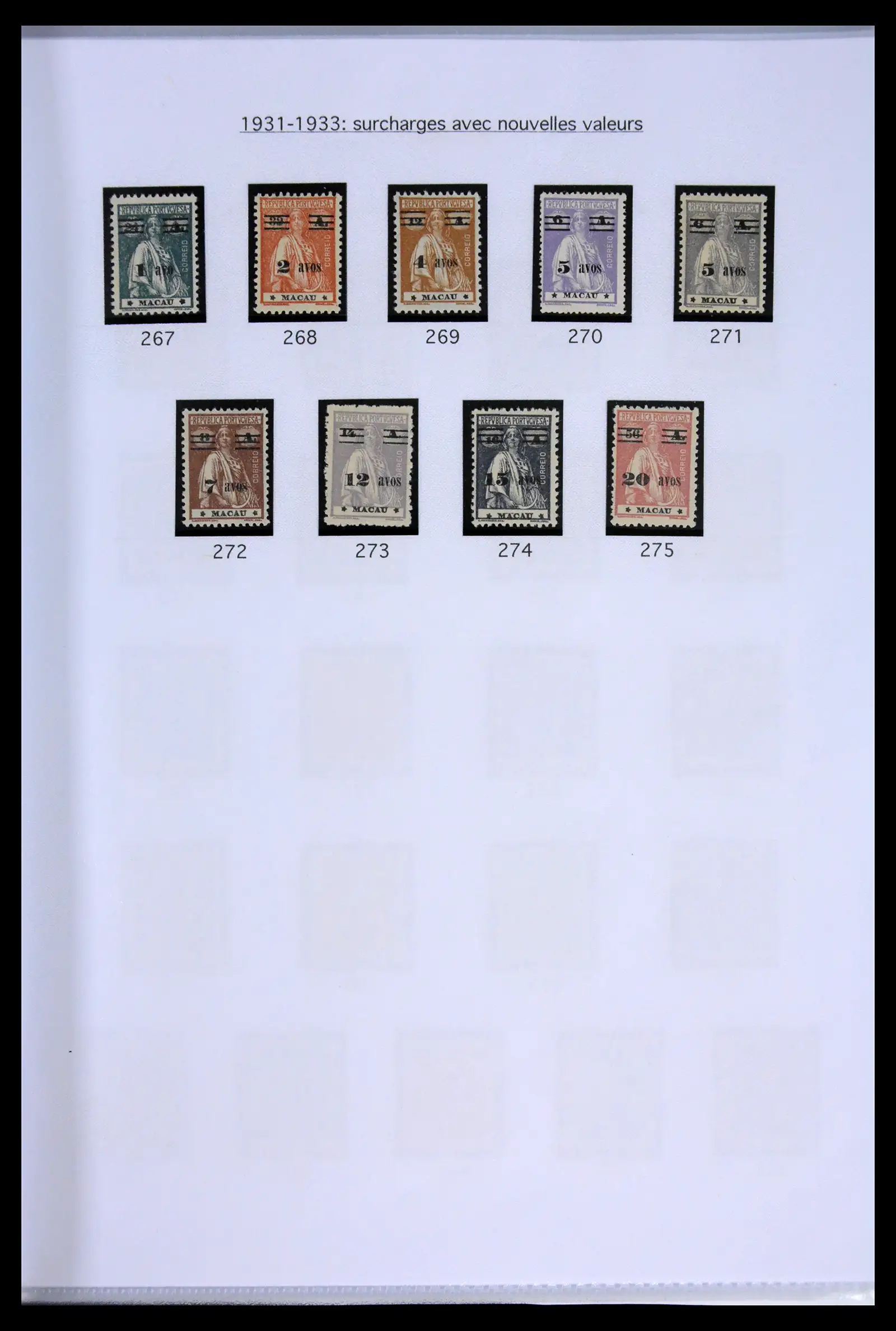42030 0010 - Postzegelverzameling 42030 Macau 1898-1974.