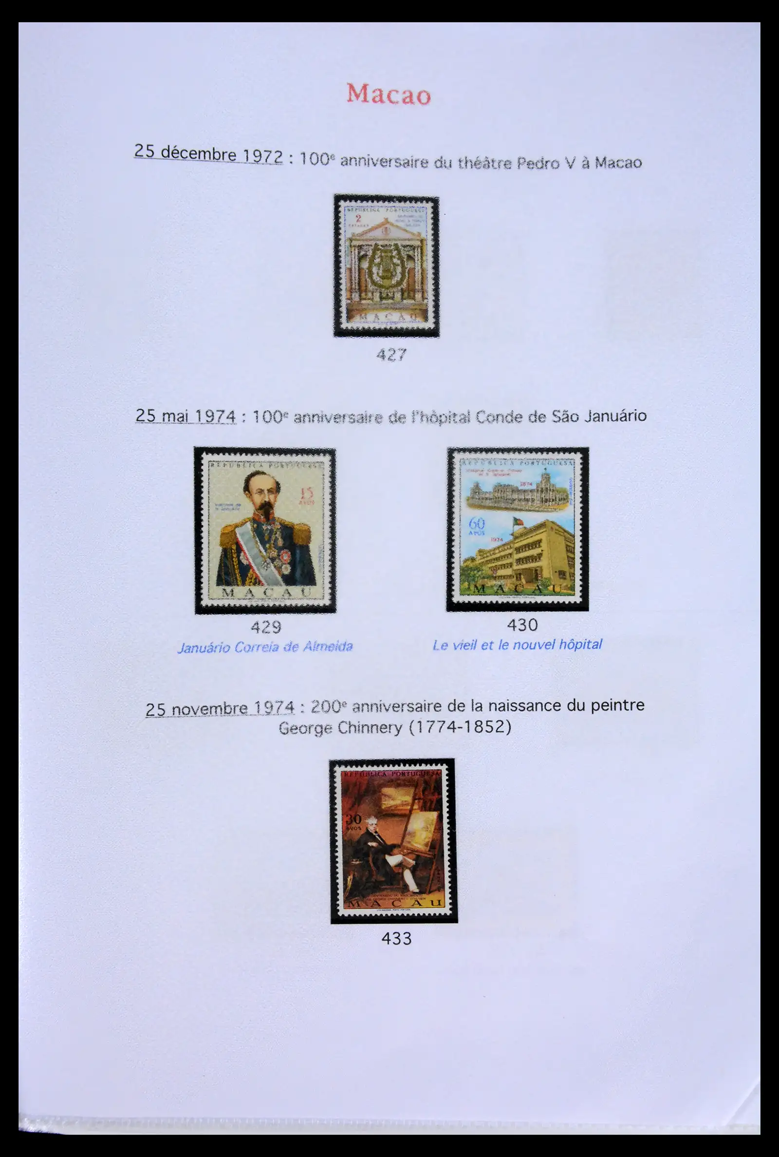 42030 0018 - Postzegelverzameling 42030 Macau 1898-1974.