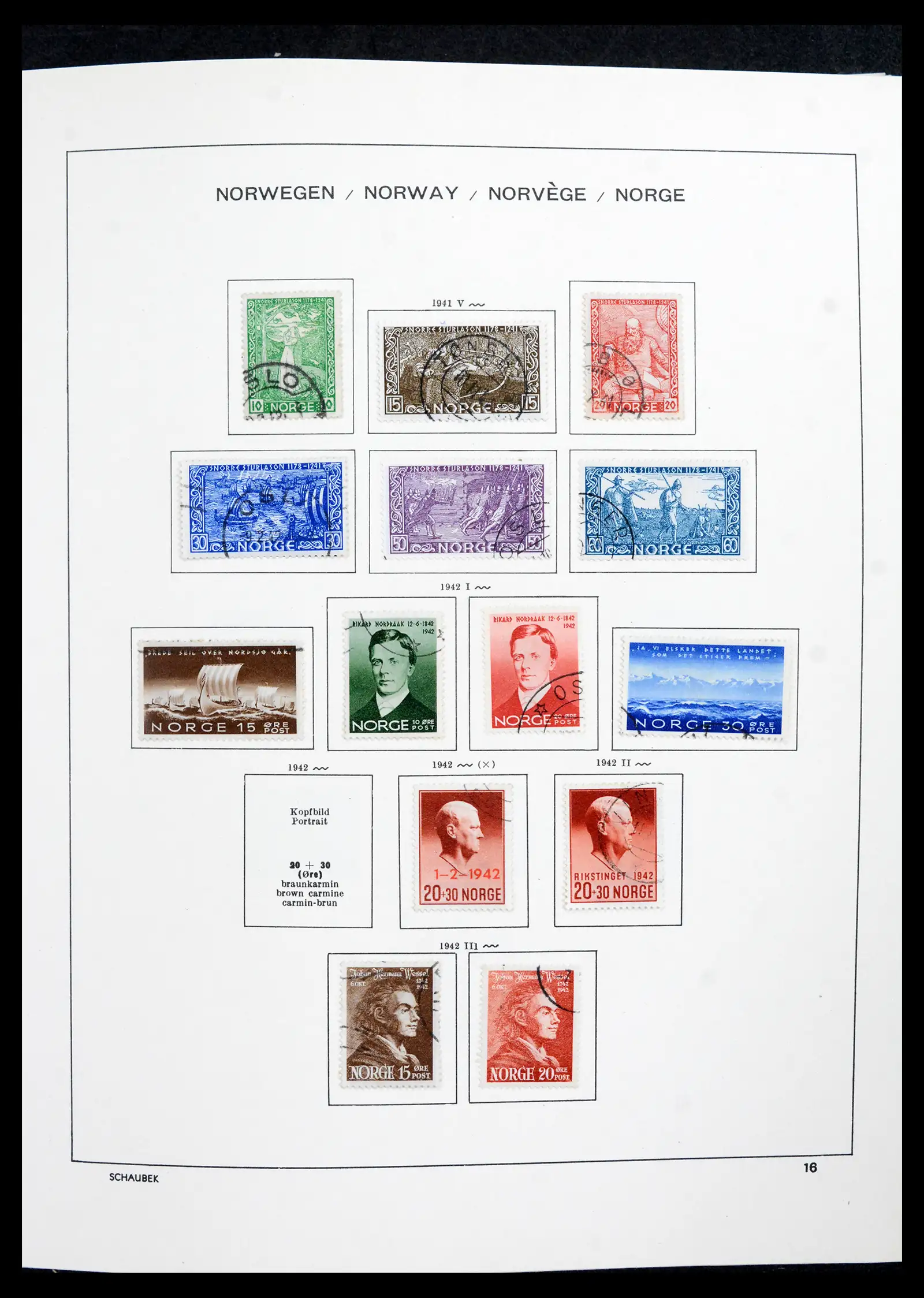 42052 0019 - Postzegelverzameling 42052 Noorwegen 1855-2000.